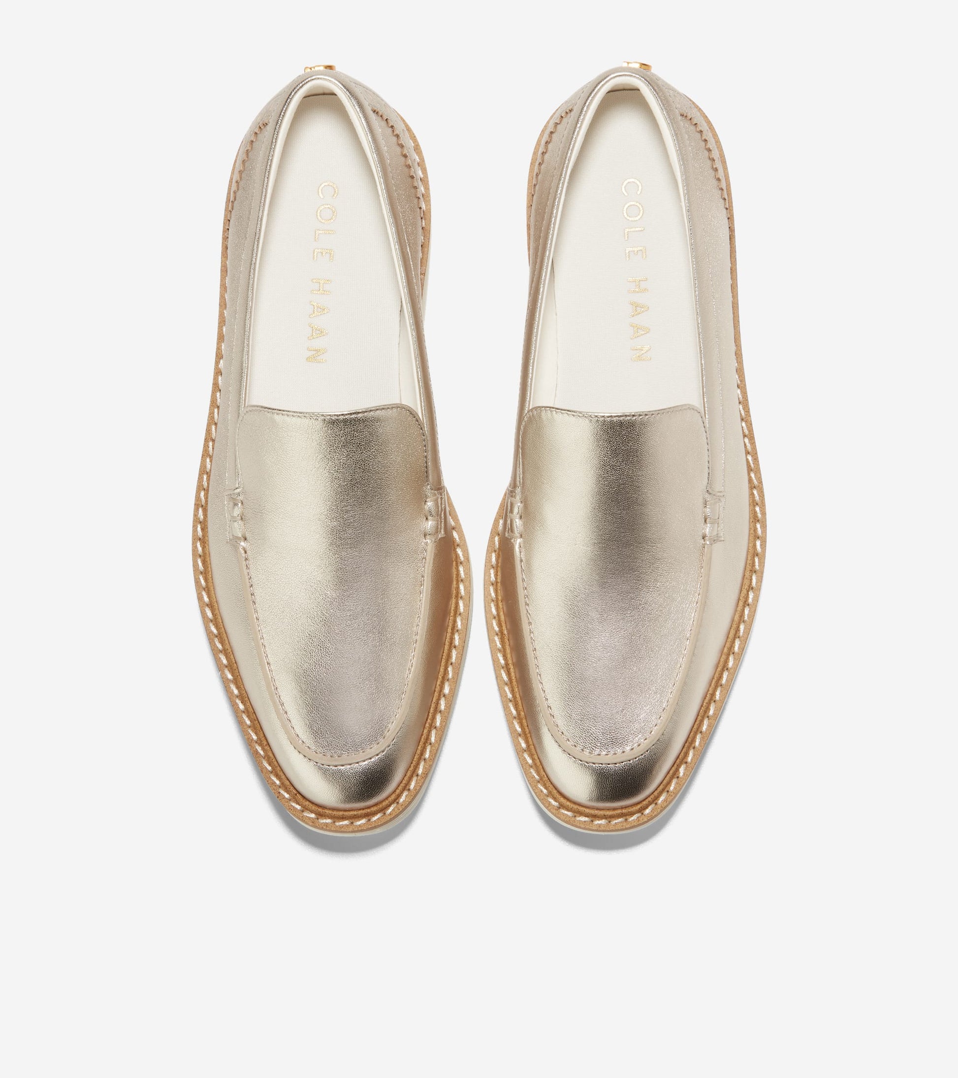 Women's ØriginalGrand Platform Venetian Loafers-Soft Gold-Ivory
