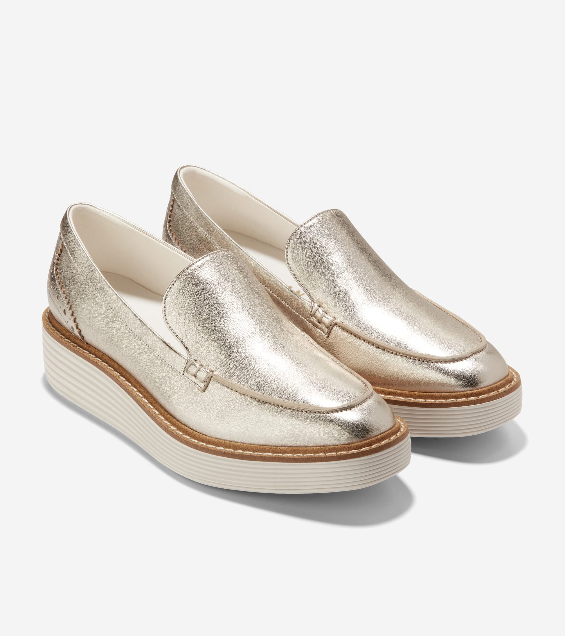 Women's ØriginalGrand Platform Venetian Loafers-Soft Gold-Ivory