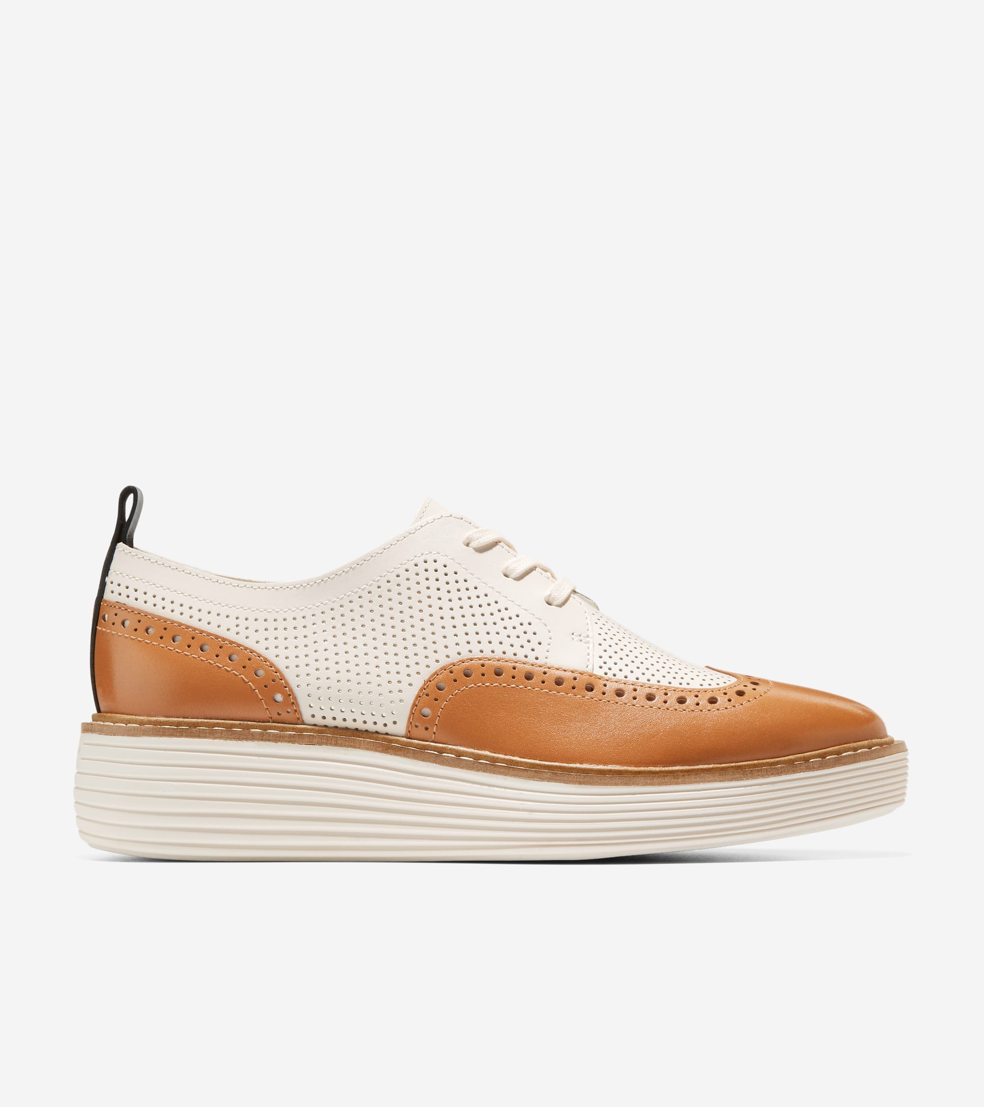 Women's ØriginalGrand Platform Wingtip Oxfords in White, brown