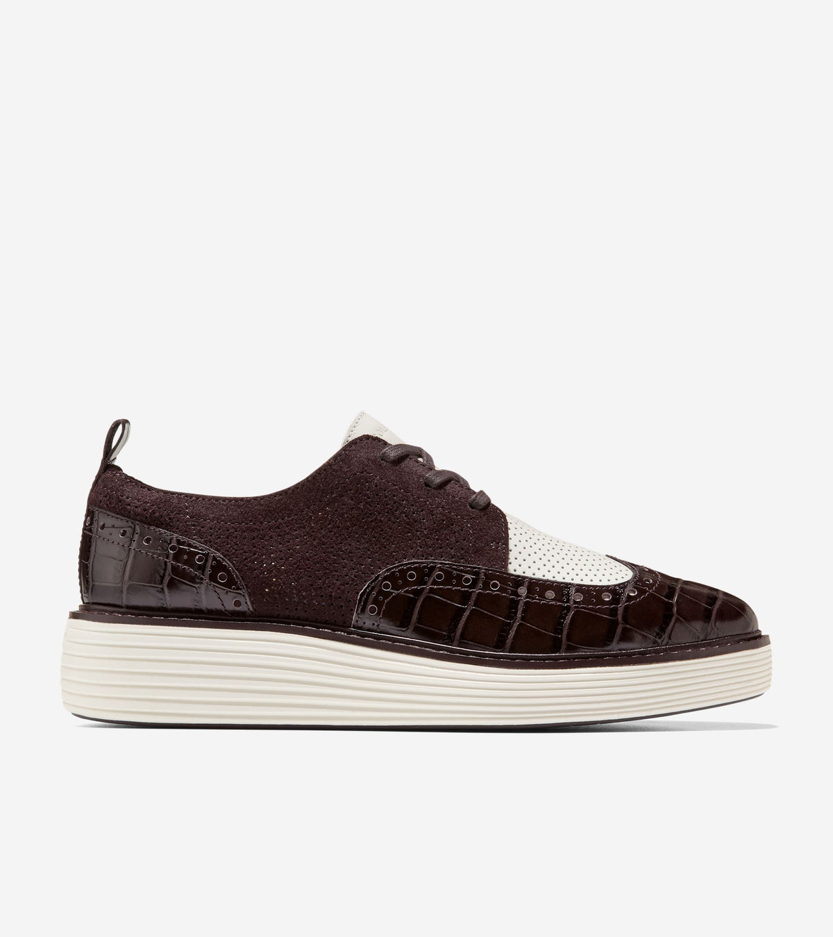 Women's ØriginalGrand Platform Wingtip Oxfords-Dark Chocolate Croc Print