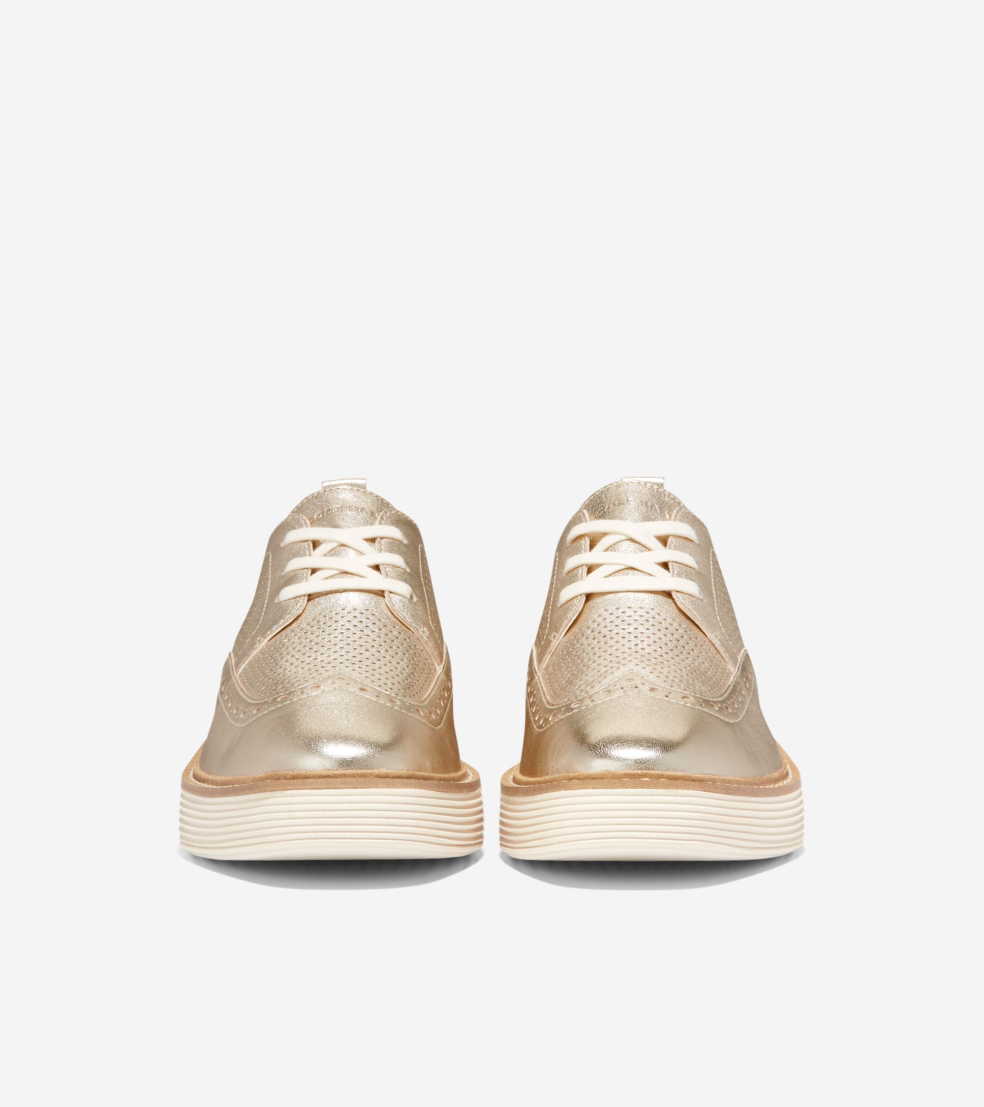 Women's ØriginalGrand Platform Wingtip Oxfords in Gold | Cole Haan