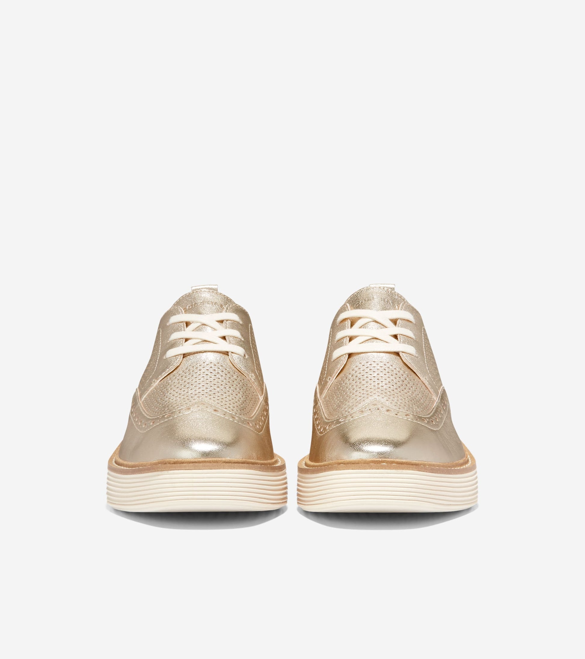Women's ØriginalGrand Platform Wingtip Oxfords-Gold Talca-Ivory