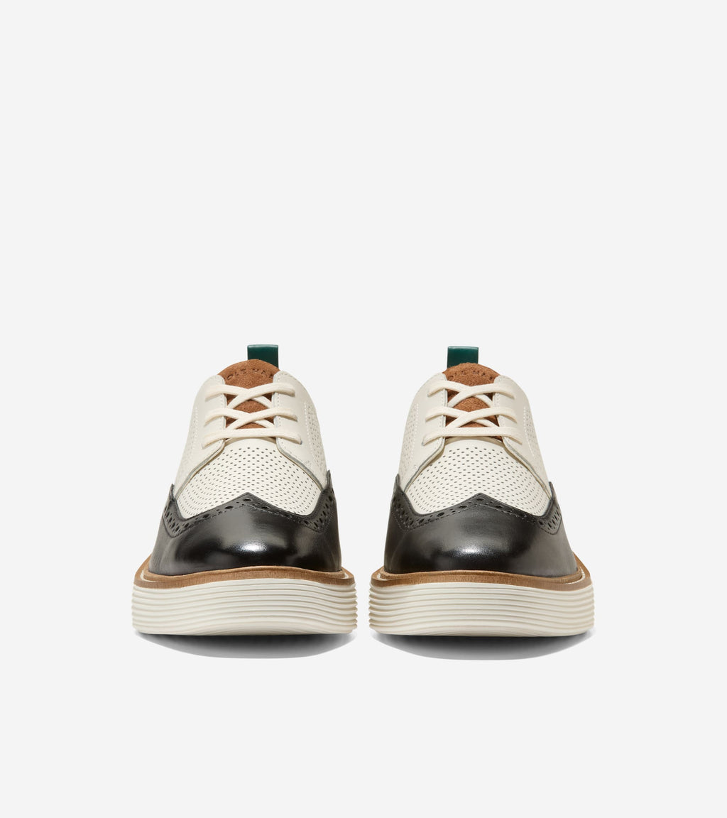 Women's ØriginalGrand Platform Wingtip Oxfords-Ivory-Black-Tobacco-Rainforest