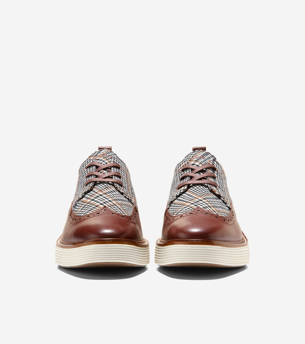 Women's ØriginalGrand Platform Wingtip Oxfords-Neutral Plaid-Hickory