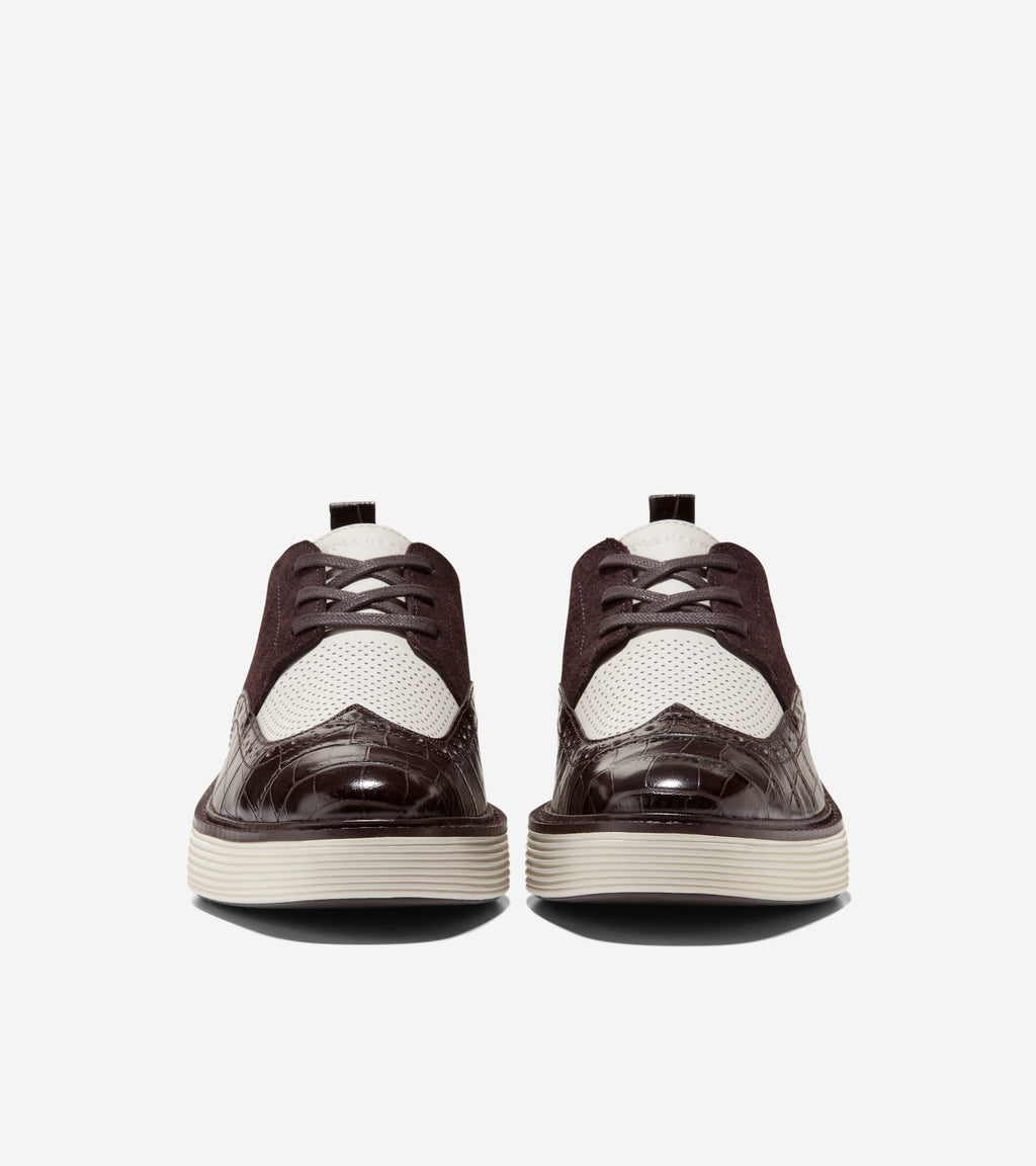Women's ØriginalGrand Platform Wingtip Oxfords-Dark Chocolate Croc Print