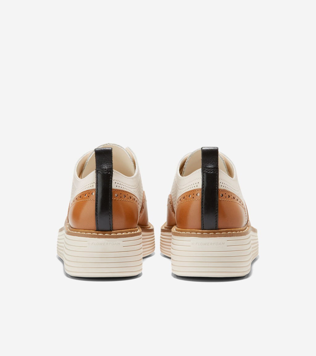 Women's ØriginalGrand Platform Wingtip Oxfords-Pecan-Ivory