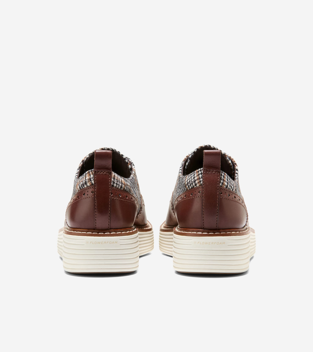 Women's ØriginalGrand Platform Wingtip Oxfords-Neutral Plaid-Hickory