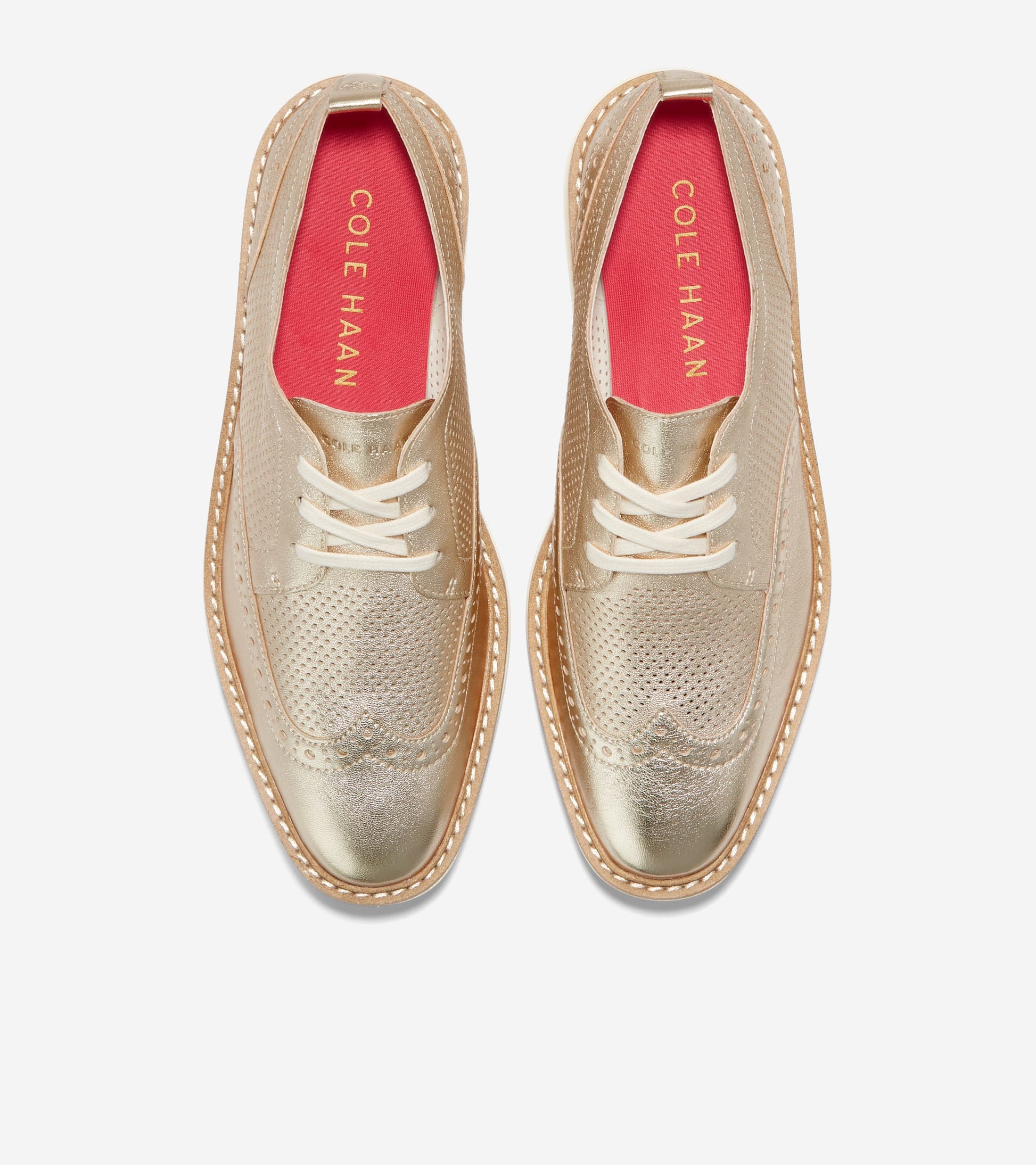 Women's ØriginalGrand Platform Wingtip Oxfords-Gold Talca-Ivory