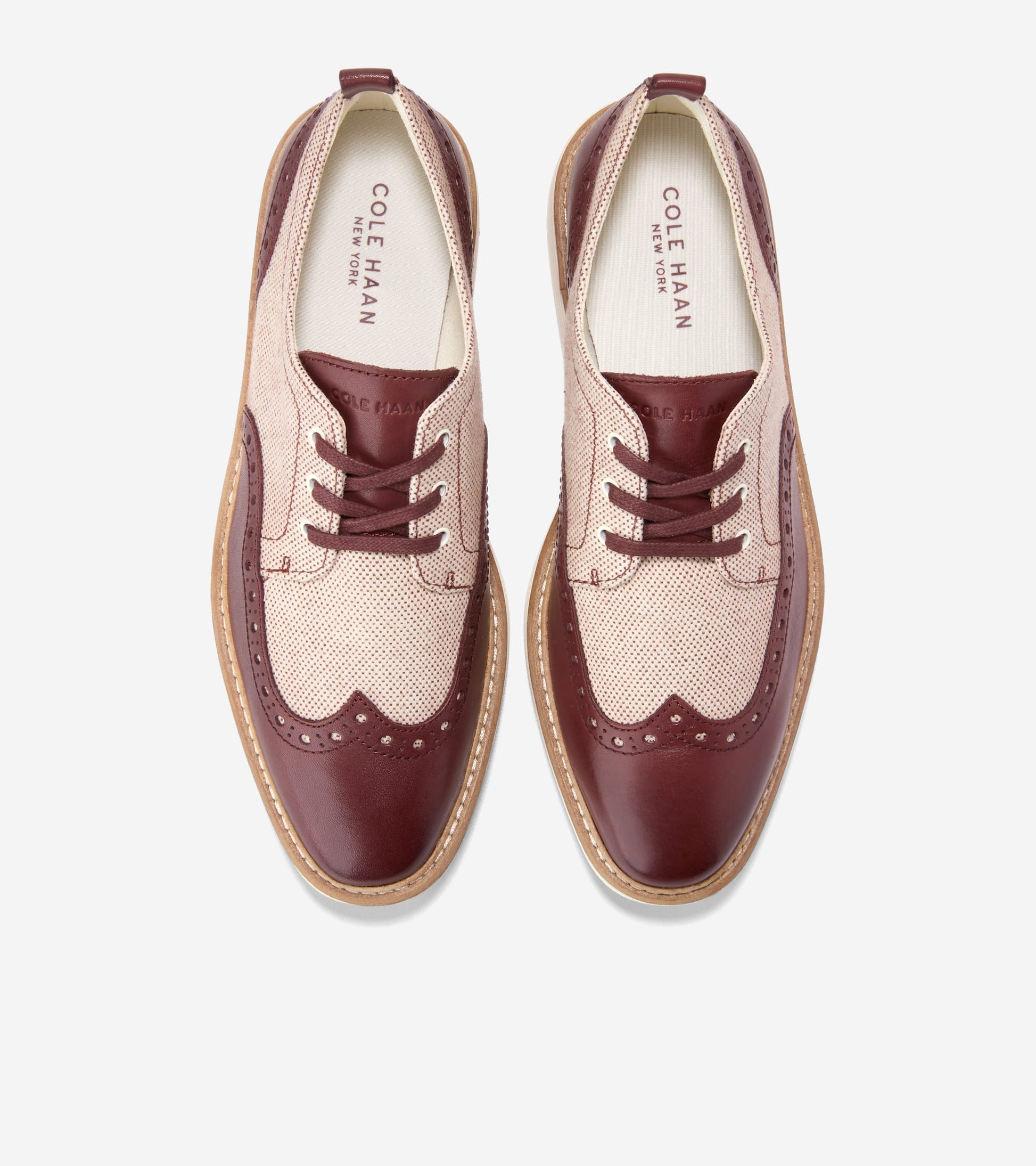 Women's ØriginalGrand Platform Wingtip Oxfords-Mahogany-Natural Two-Tone