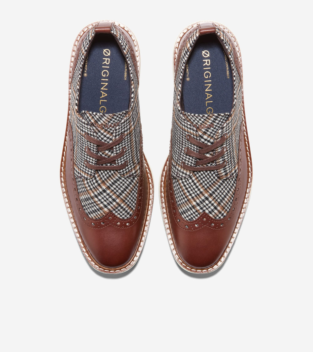 Women's ØriginalGrand Platform Wingtip Oxfords-Neutral Plaid-Hickory