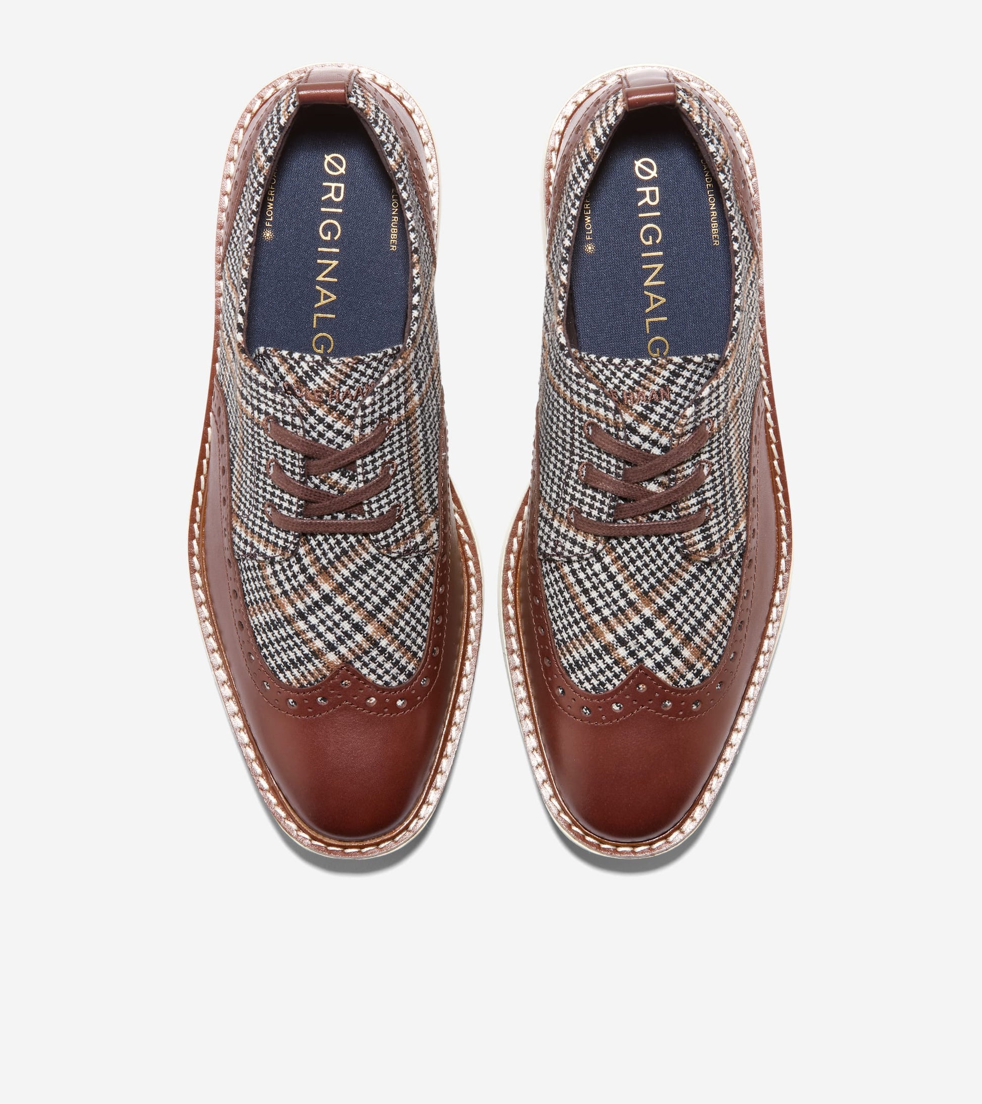 Women's ØriginalGrand Platform Wingtip Oxfords-Neutral Plaid-Hickory