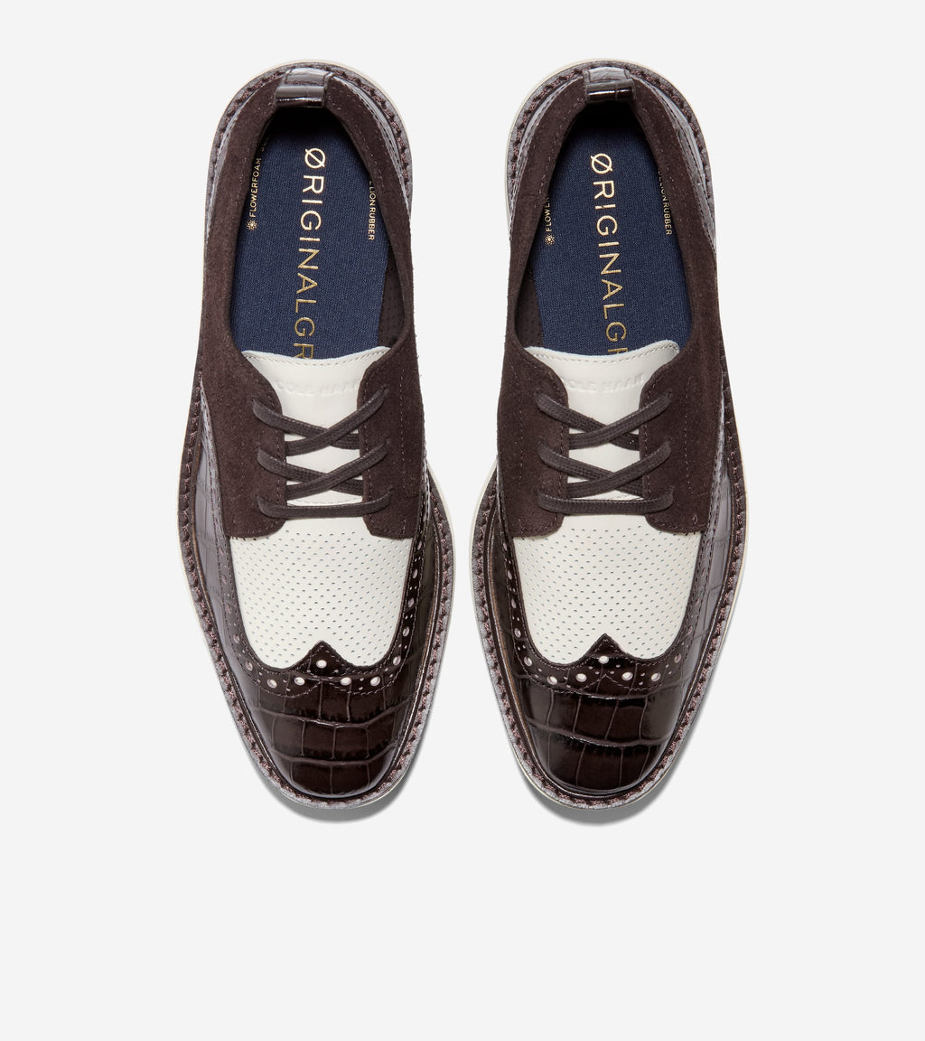 Women's ØriginalGrand Platform Wingtip Oxfords-Dark Chocolate Croc Print