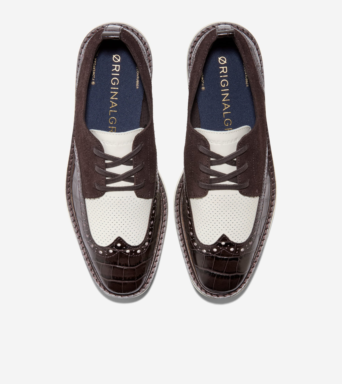 Women's ØriginalGrand Platform Wingtip Oxfords-Dark Chocolate Croc Print