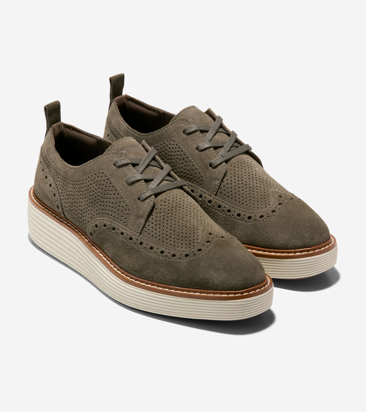 Women's ØriginalGrand Platform Wingtip Oxfords-Deep Olive