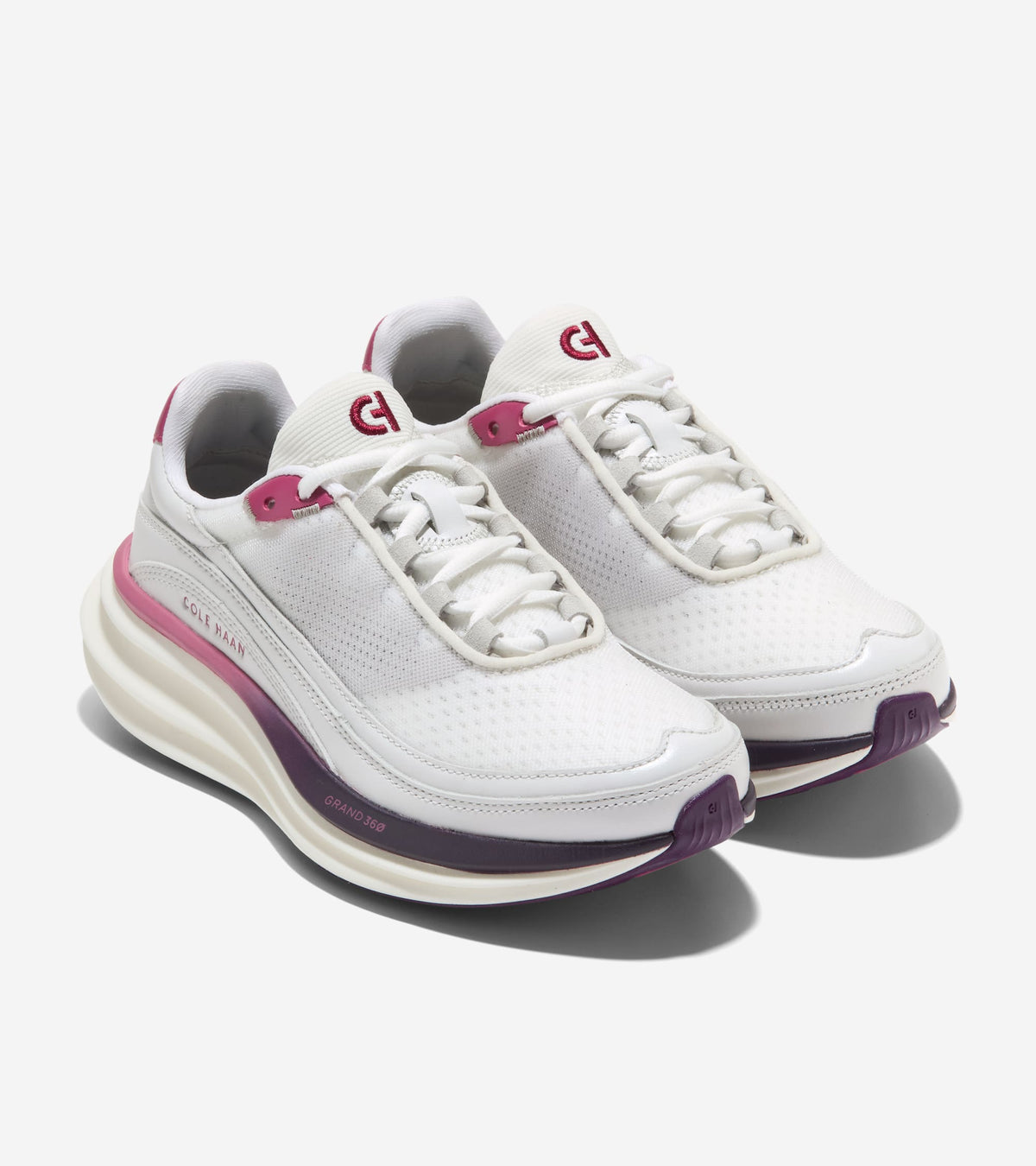 Women's ØriginalGrand Quadstar 2.0 Running Sneakers-White-Rose Wine-Ivory