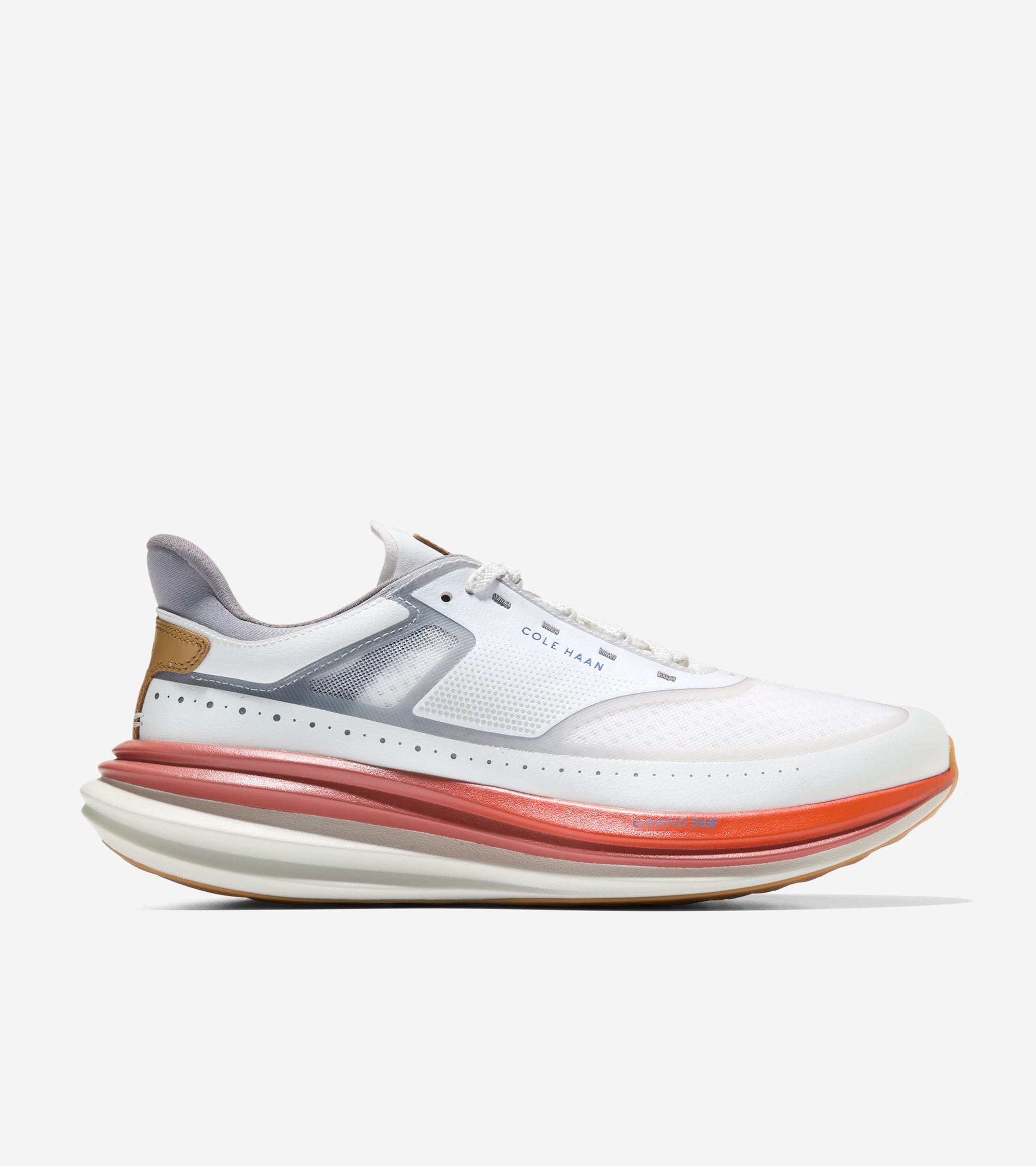 Men's ØriginalGrand Quadstar Running Sneakers in White, orange