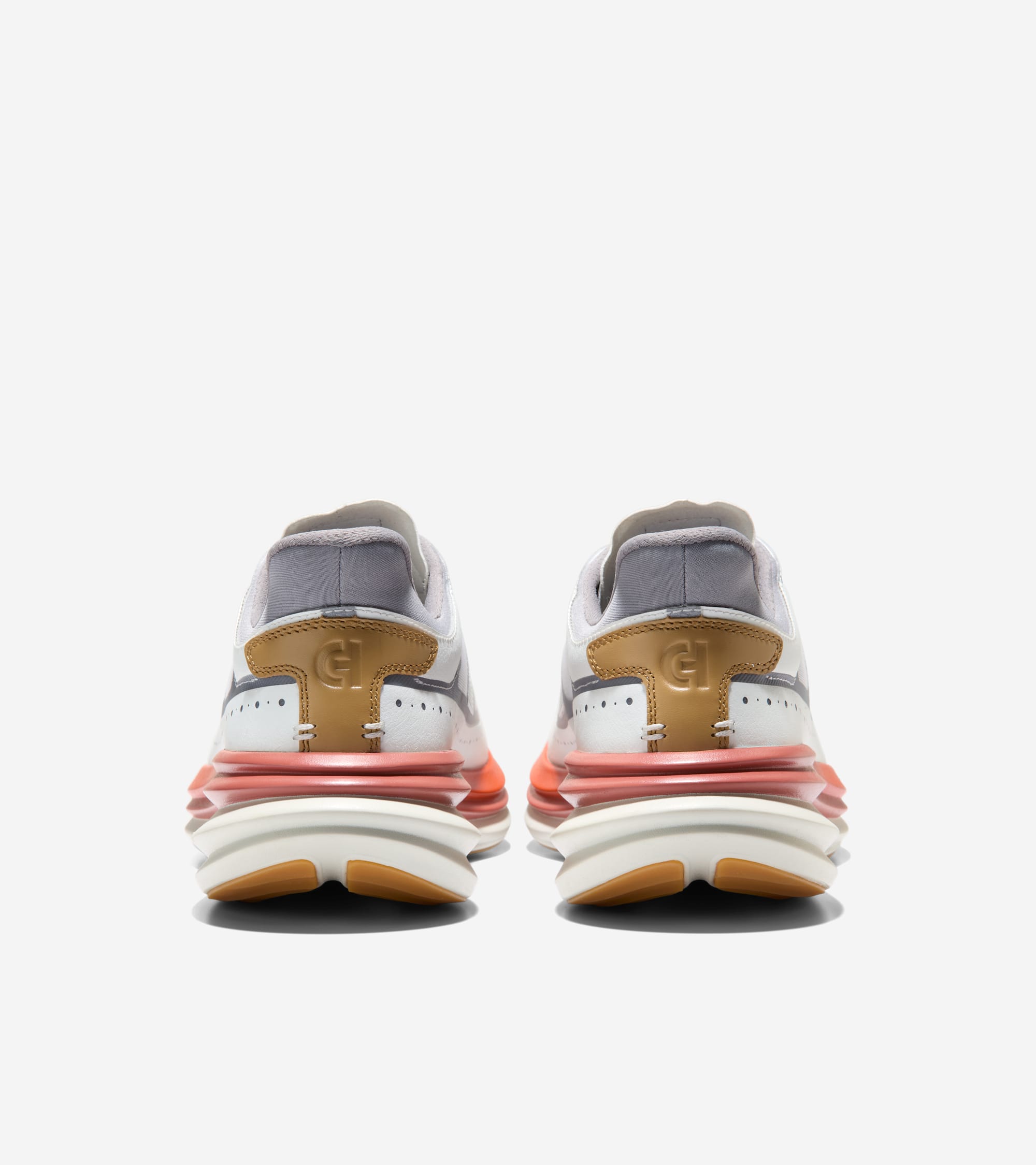 Men's ØriginalGrand Quadstar Running Sneakers in White, orange