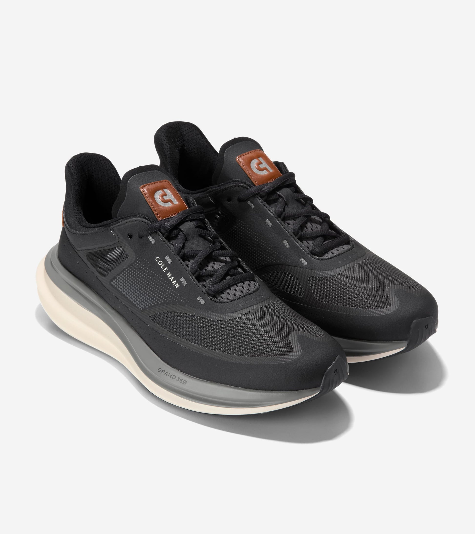 Men's ØriginalGrand Quadstar Running Sneakers-Black-British Tan-Ivory