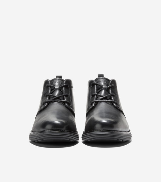 mens dress chukka boots black Cole Haan Men's Øriginal Grand Remastered Waterproof Chukka Boots - Black