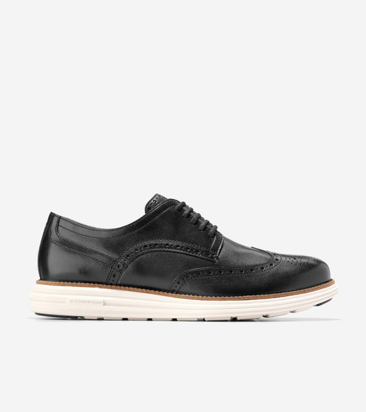 Cole Haan Black Leather Wingtip Oxfords with White Sole Women main image 4