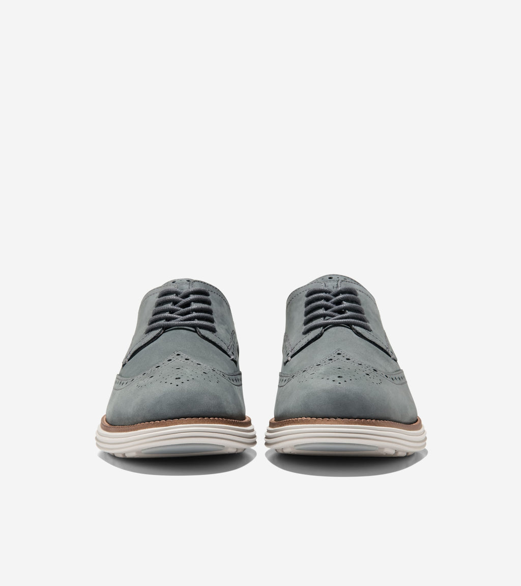 Men's ØriginalGrand Remastered Wingtip Oxfords-Gray Pinstripe-Dark Natural