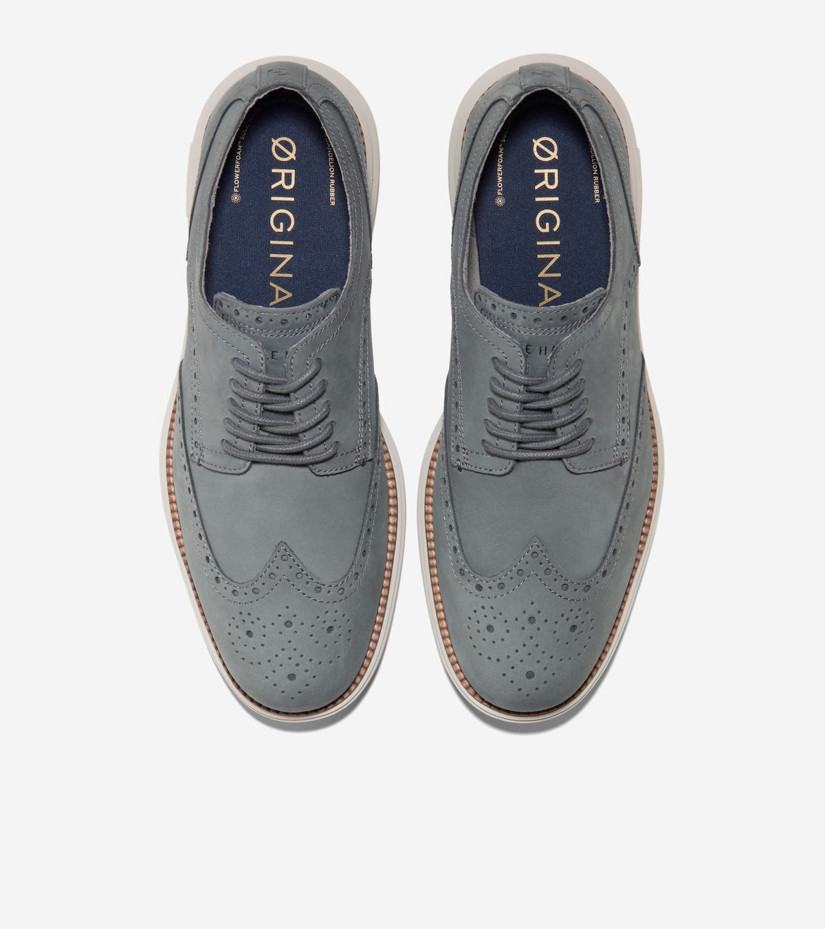 Men's ØriginalGrand Remastered Wingtip Oxfords-Gray Pinstripe-Dark Natural