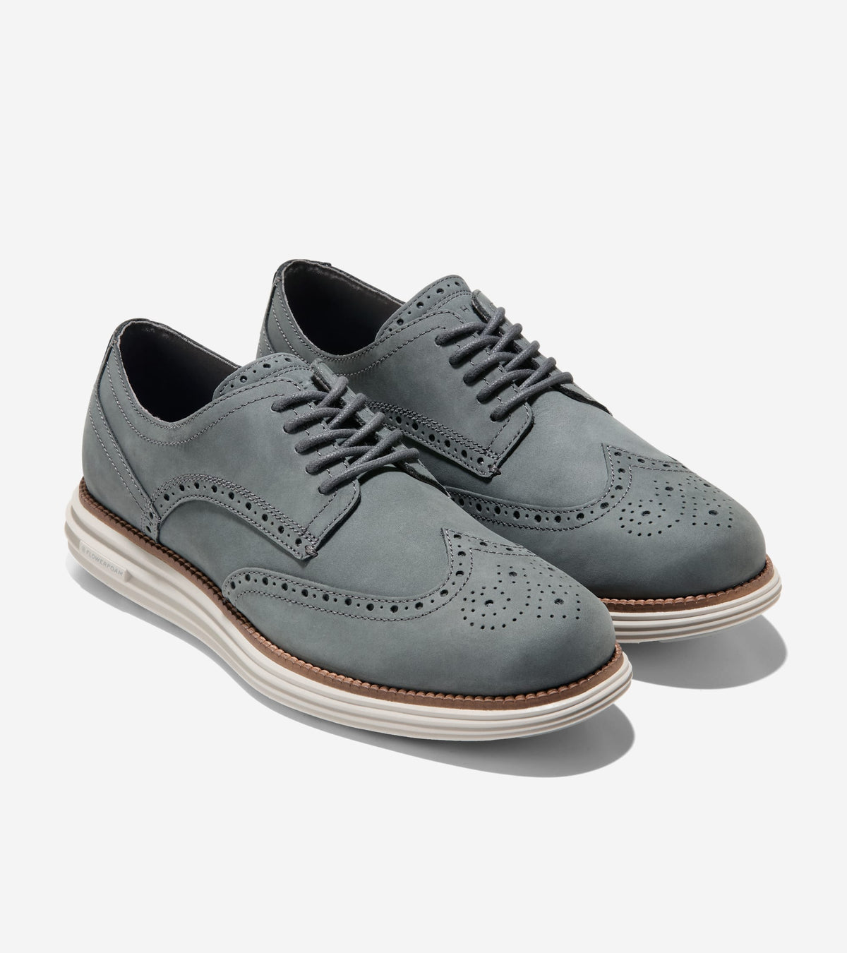 Men's ØriginalGrand Remastered Wingtip Oxfords-Gray Pinstripe-Dark Natural