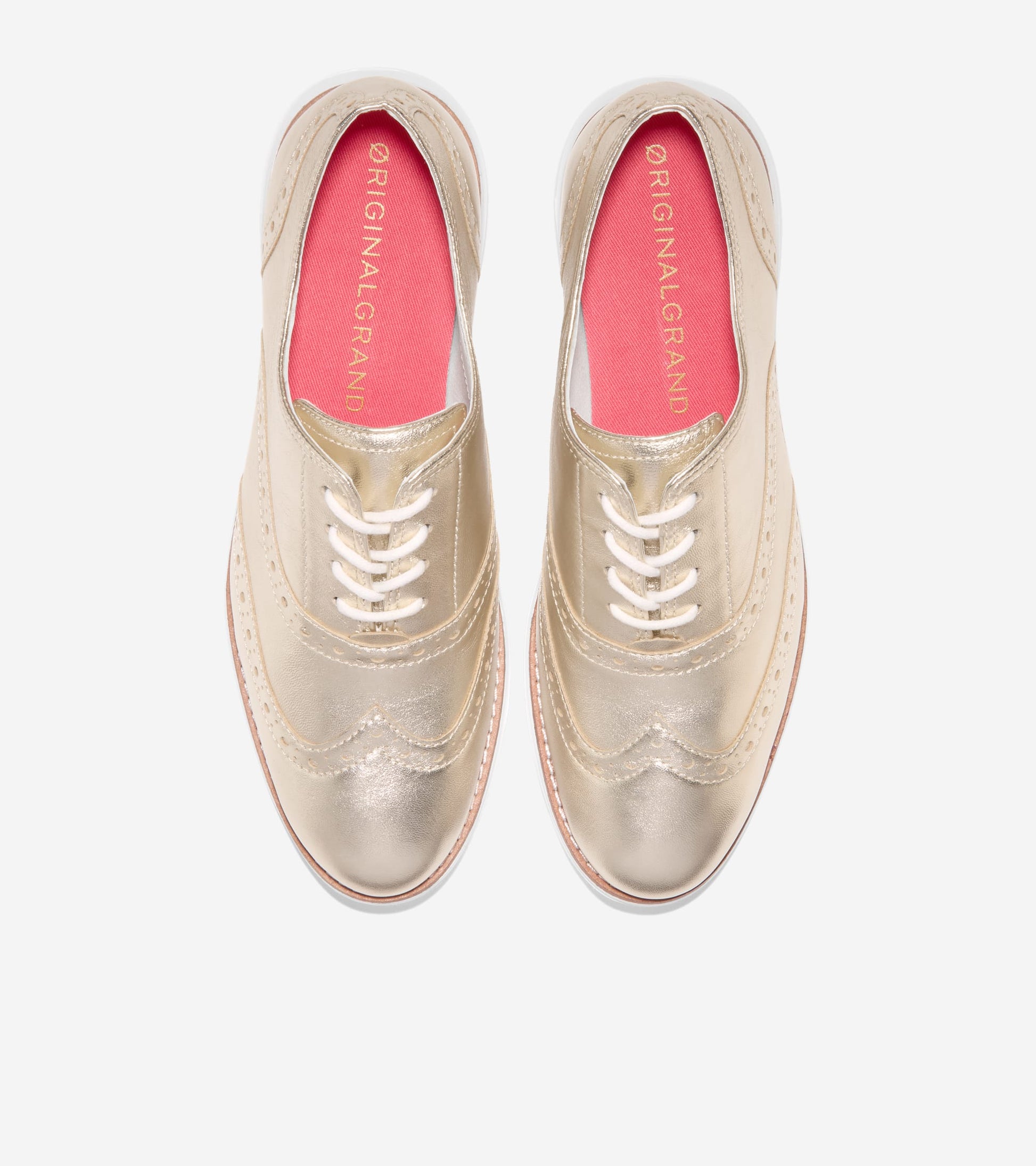 Cole Haan Women's Øriginal Grand Wingtip Oxford Shoes - Gold