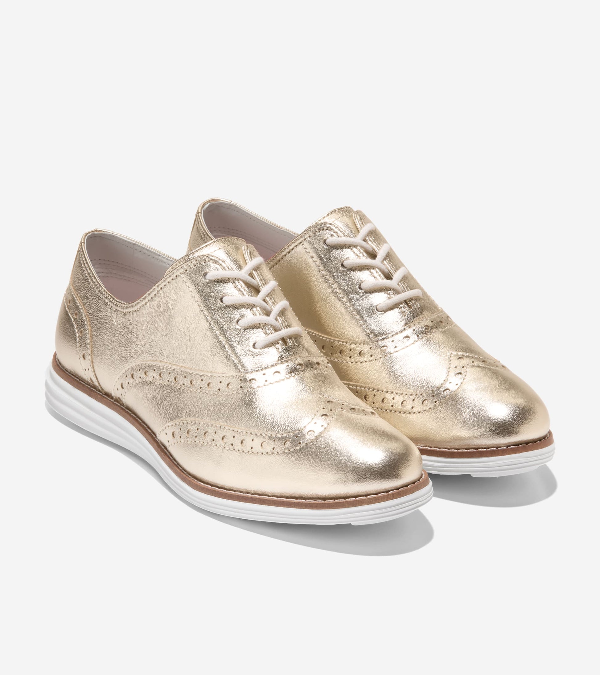 gold women's dress shoes Cole Haan Women's OriginalGrand Wingtip Oxfords