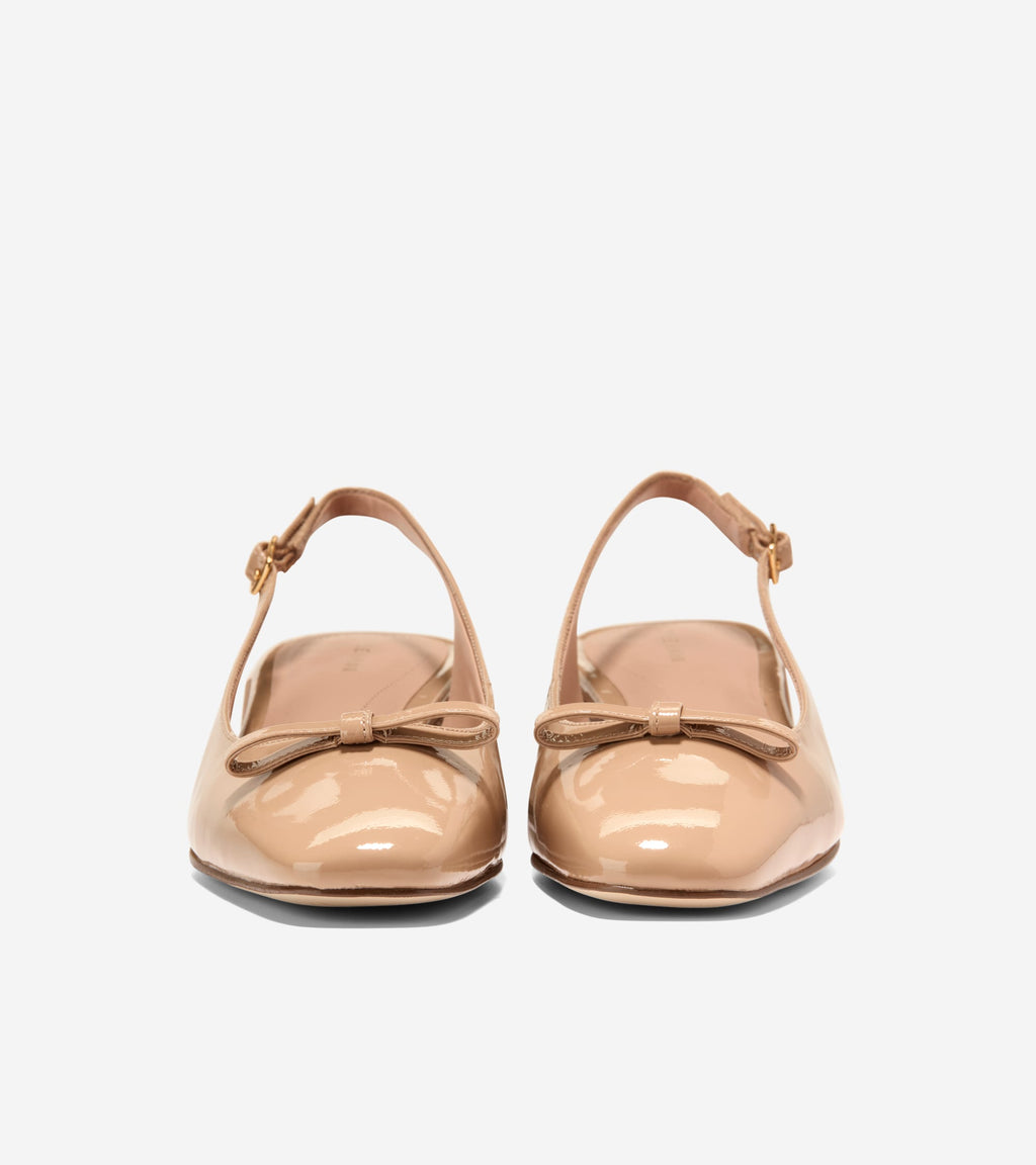 Women's Patsy Bow Slingback Pumps-Tuscan Sand Patent