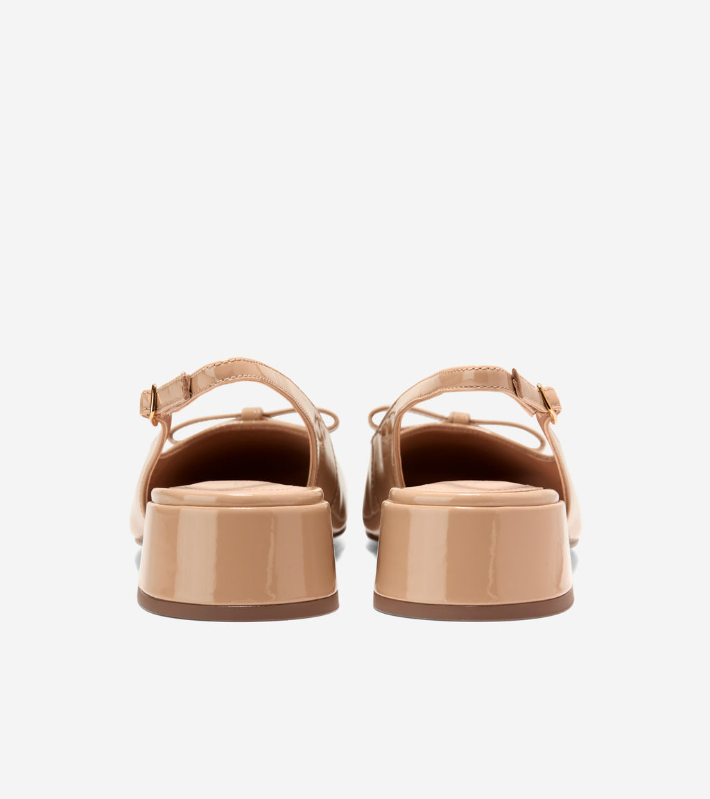 Women's Patsy Bow Slingback Pumps-Tuscan Sand Patent