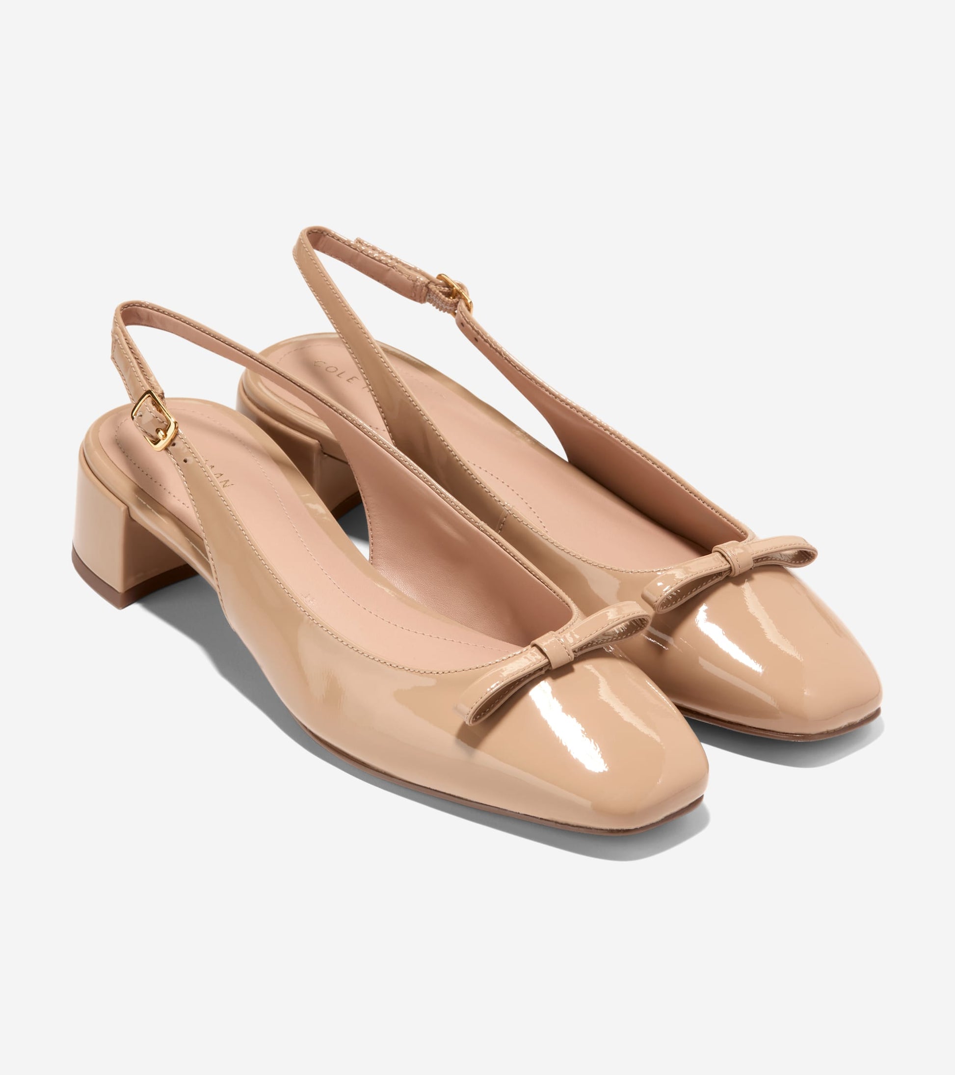 Women's Patsy Bow Slingback Pumps-Tuscan Sand Patent