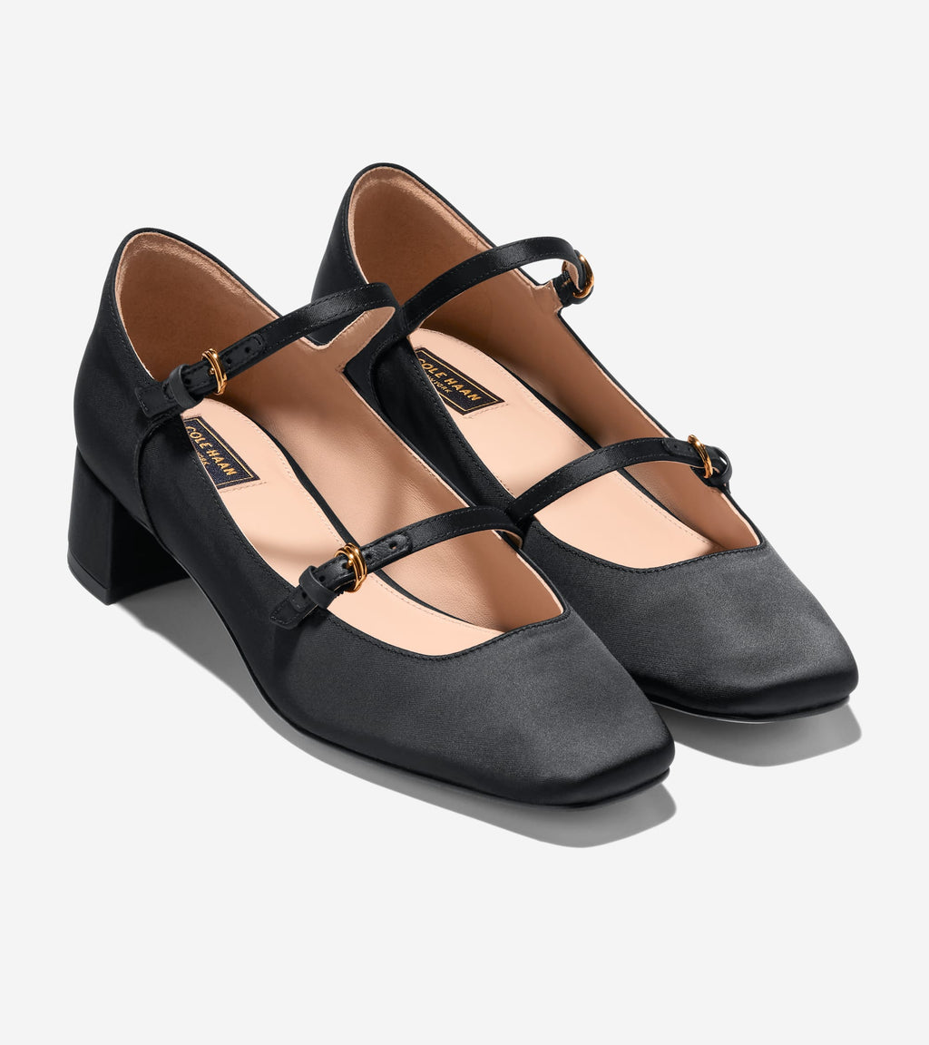 Women's Paxton Mary Jane Pump-Black Satin