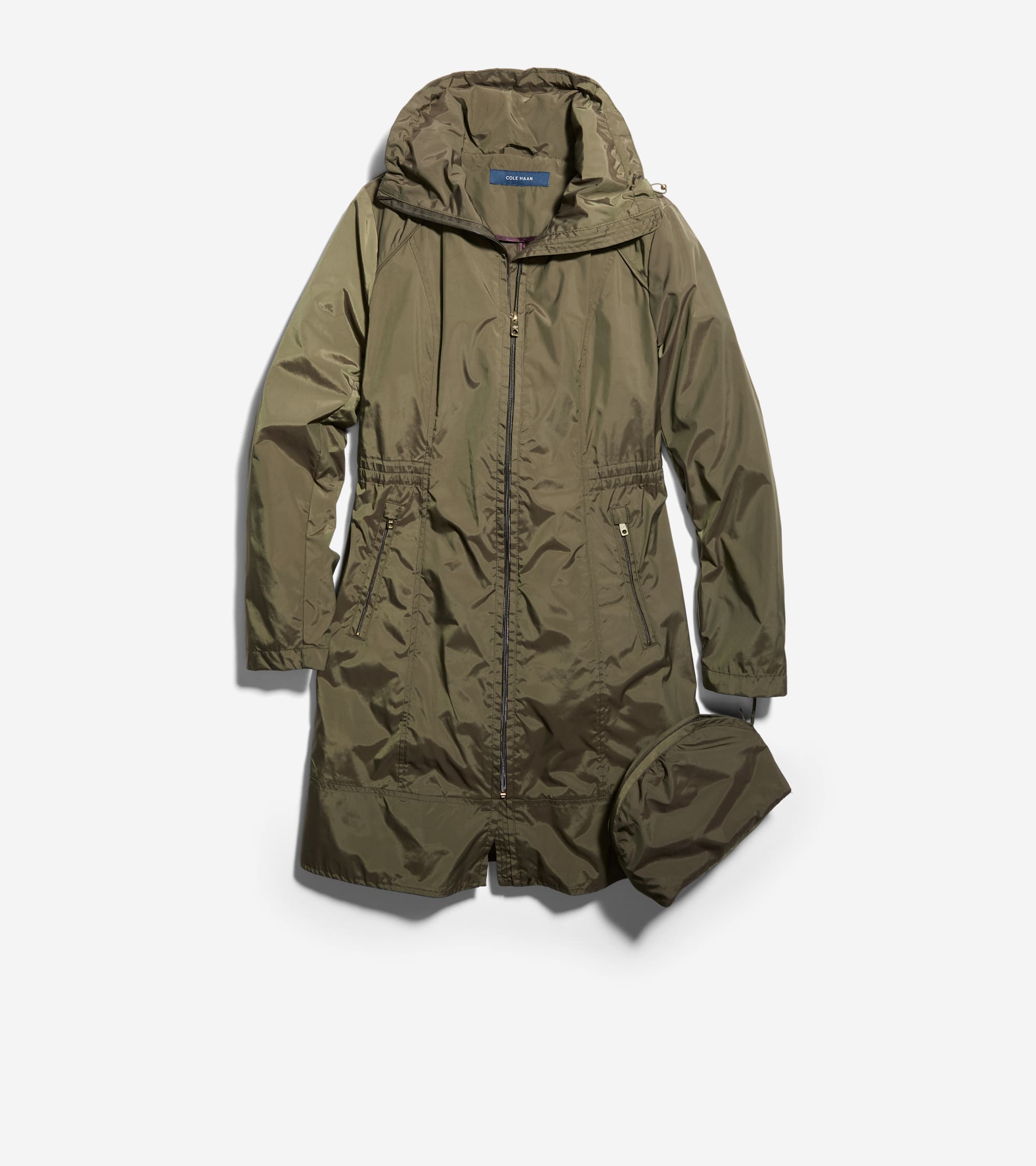 Women's Packable Travel Rain Jacket in Green | Cole Haan