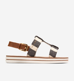 Women's Pinch Long-Weekender Sandals-Black Stripe-British Tan