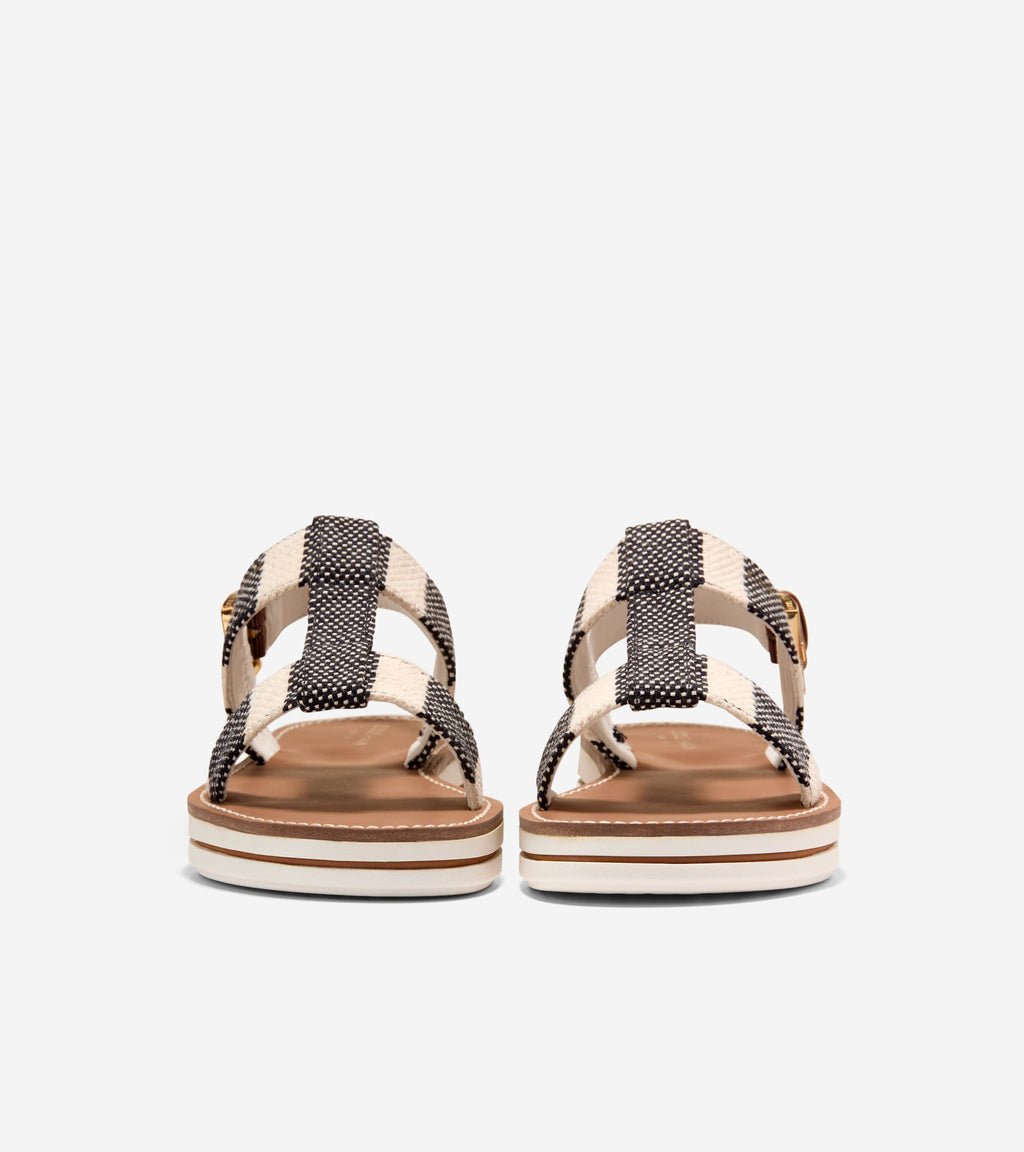 Women's Pinch Long-Weekender Sandals-Black Stripe-British Tan