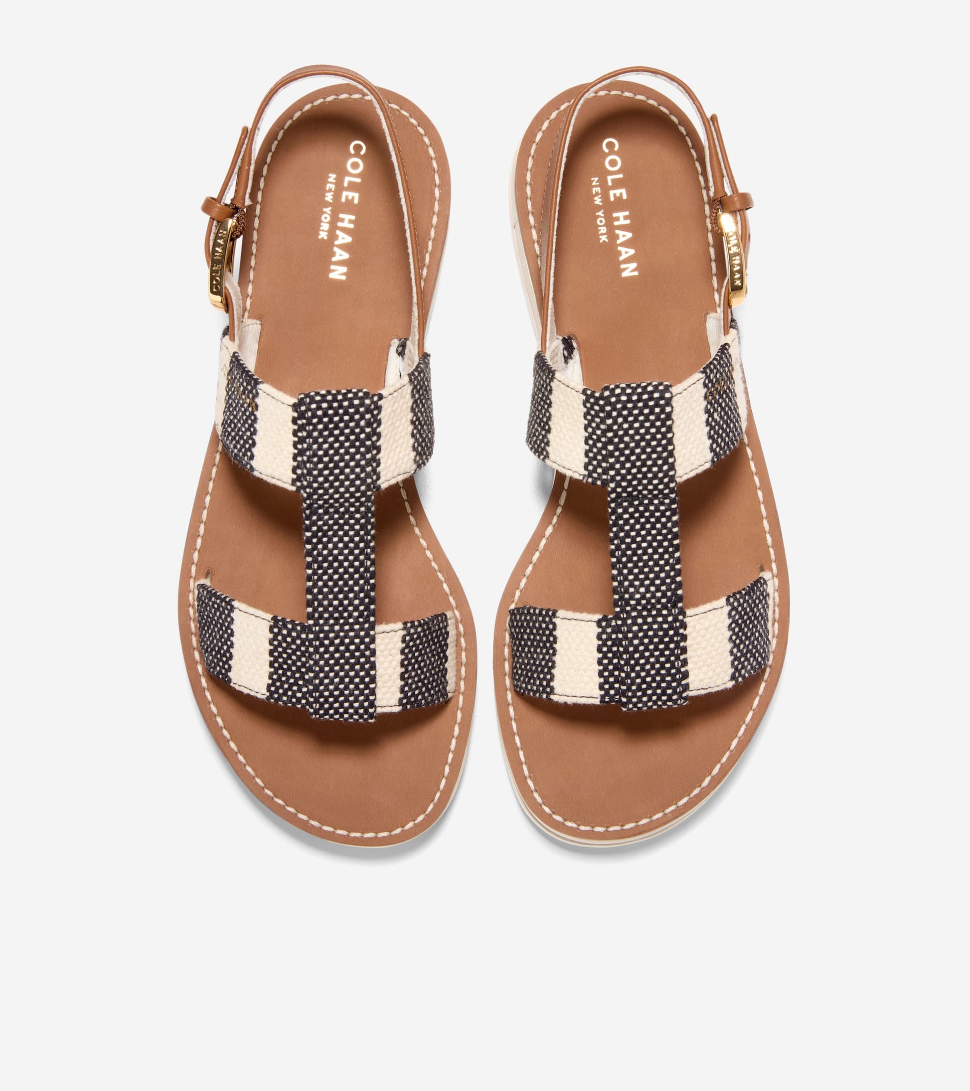 Women's Pinch Long-Weekender Sandals-Black Stripe-British Tan