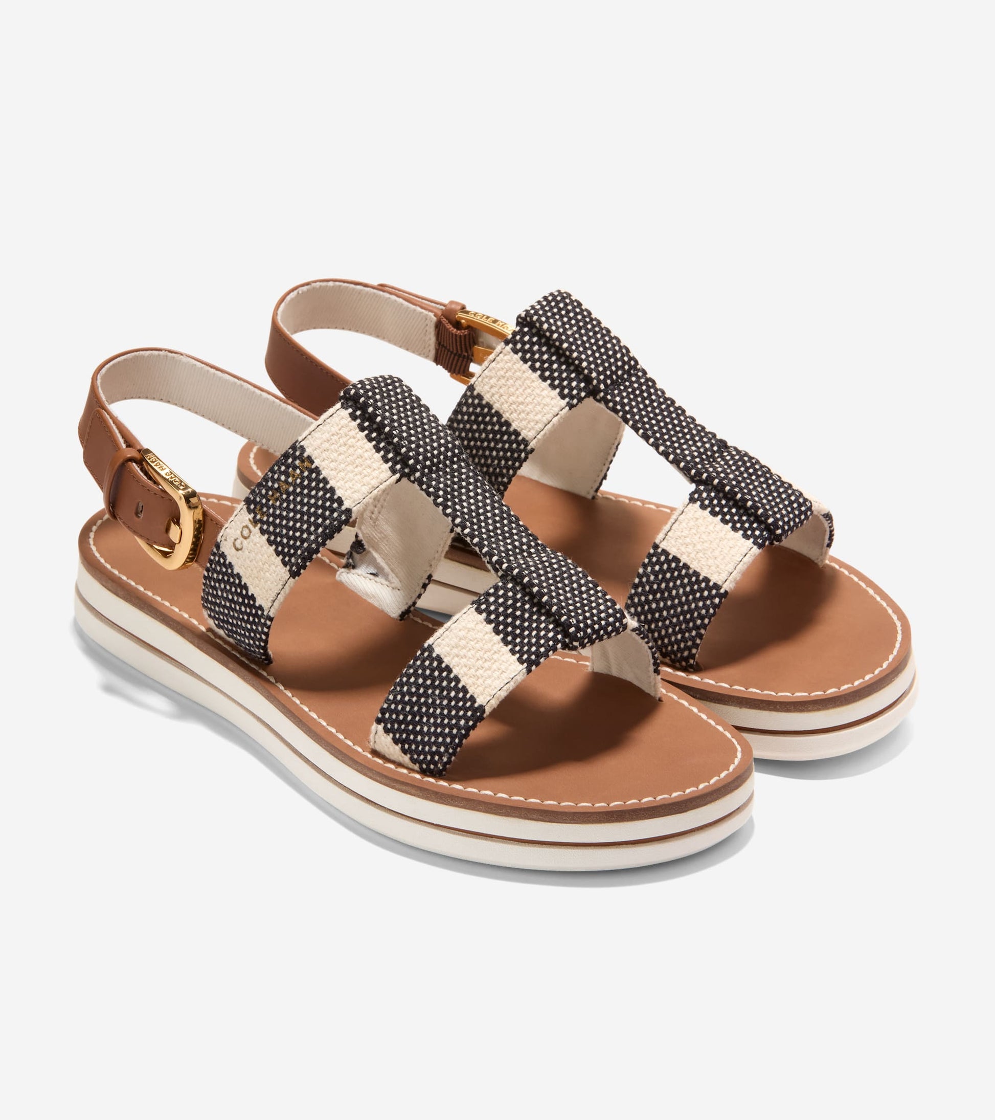 Women's Pinch Long-Weekender Sandals-Black Stripe-British Tan