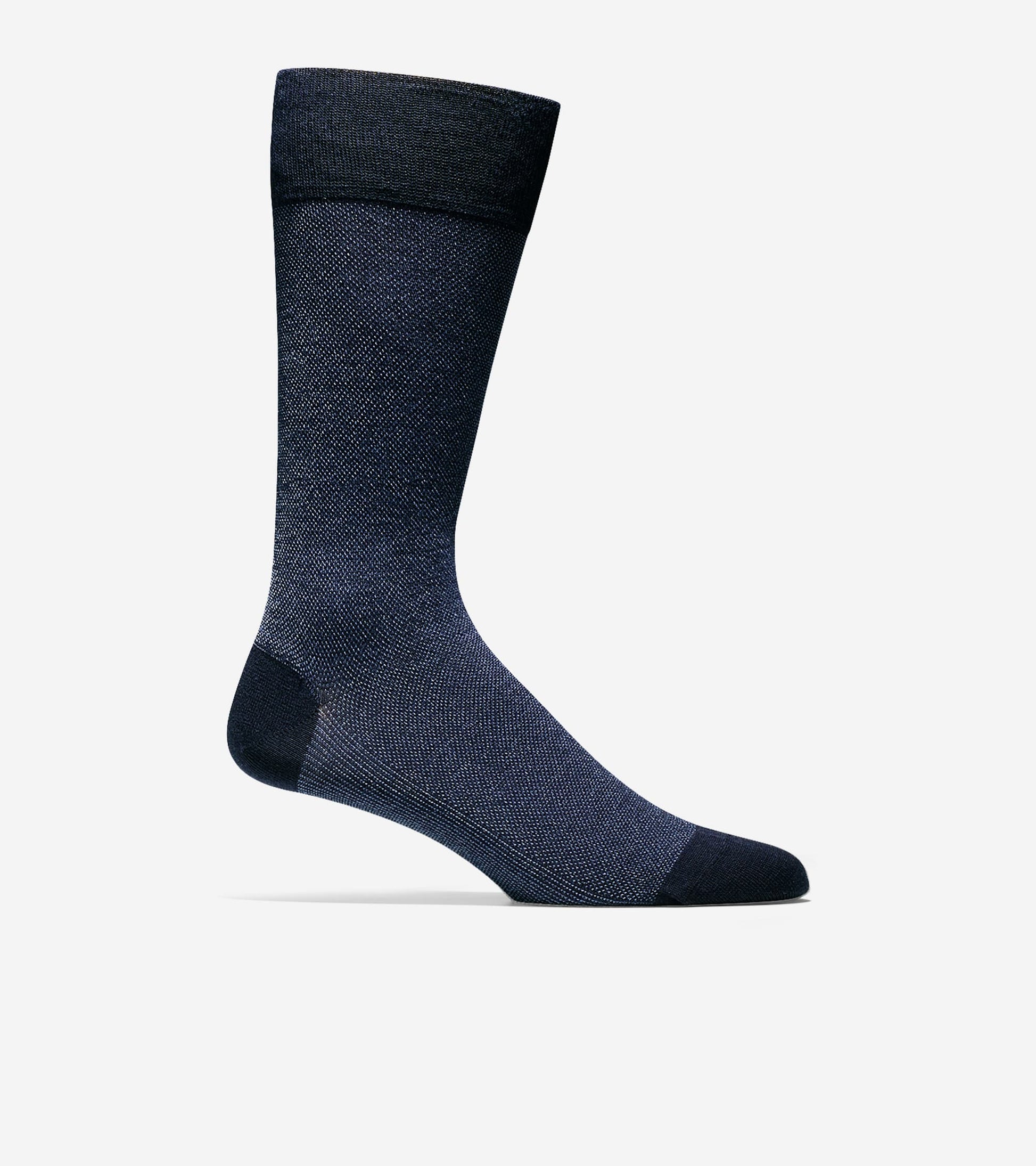 Men's Pique Textured Crew Socks-Navy