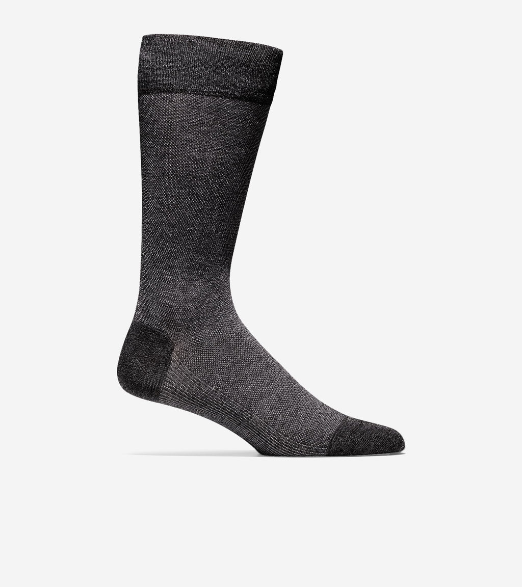 Men's Pique Textured Crew Socks-Graphite Heather