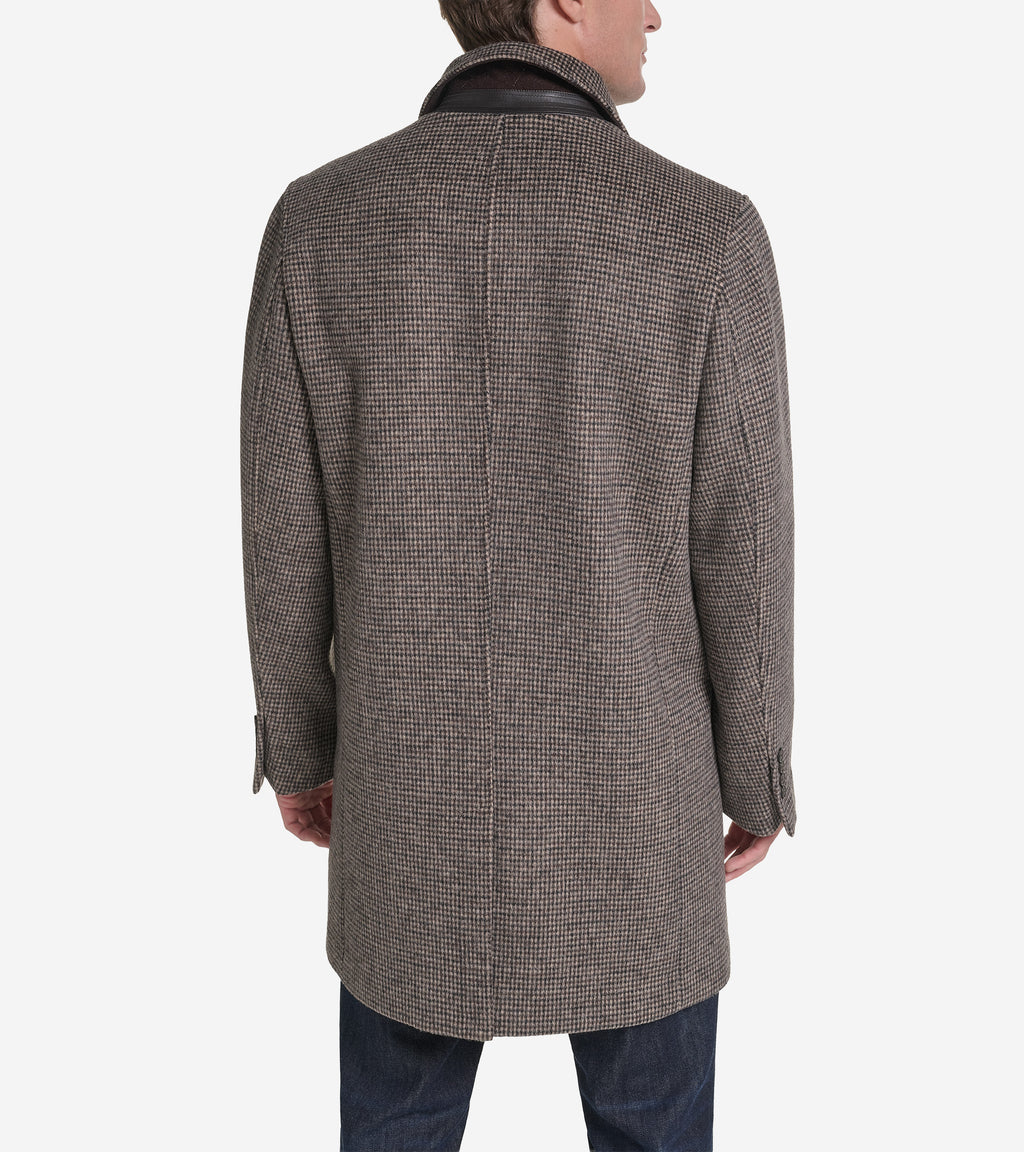 Men's Plaid Topper Coat-Chestnut Plaid