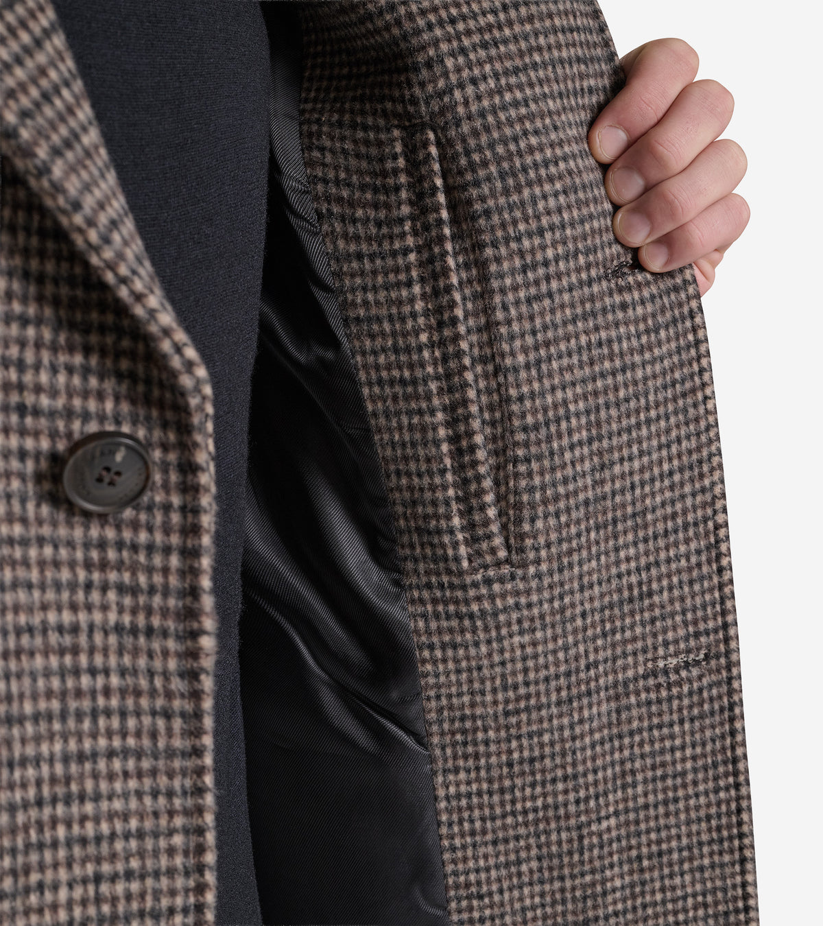 Men's Plaid Topper Coat-Chestnut Plaid