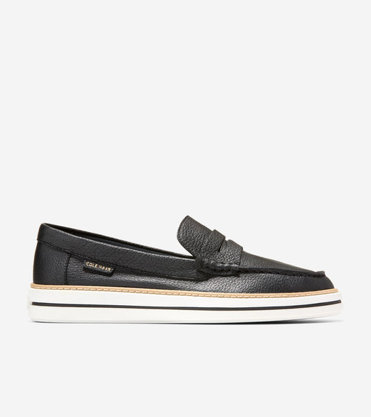Cole Haan Black Leather Penny Loafers with Contrast Stitching Women main image 3