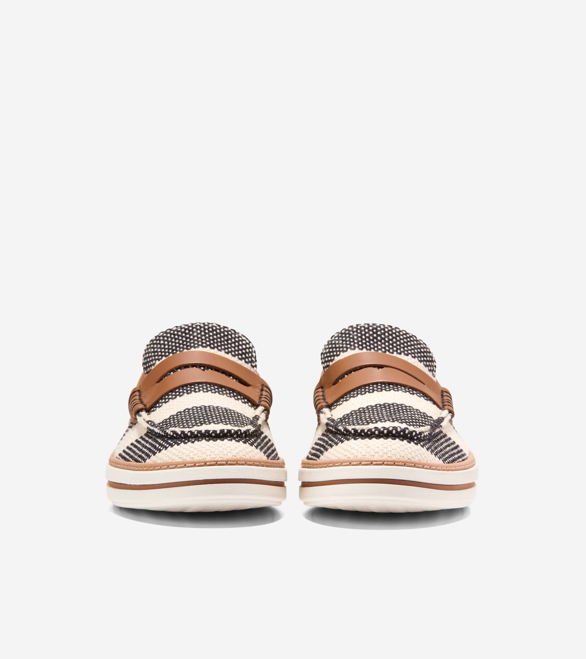 Women's Pinch Long-Weekender Penny Loafers-Black Stripe-British Tan