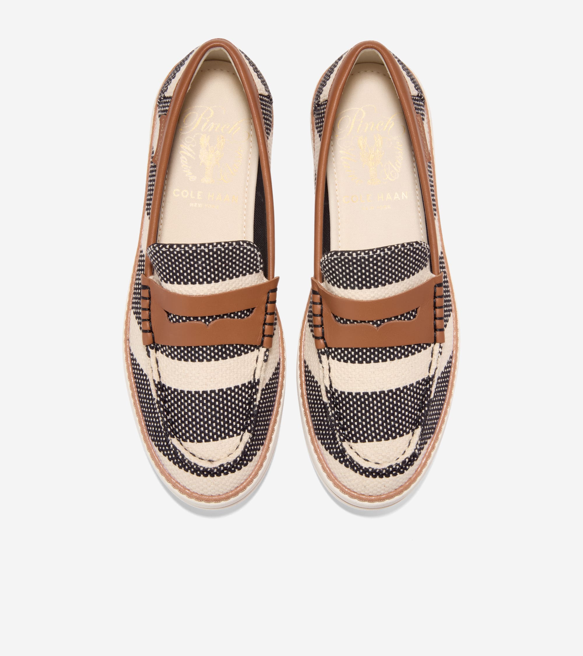 Women's Pinch Long-Weekender Penny Loafers in Black, beige | Cole Haan