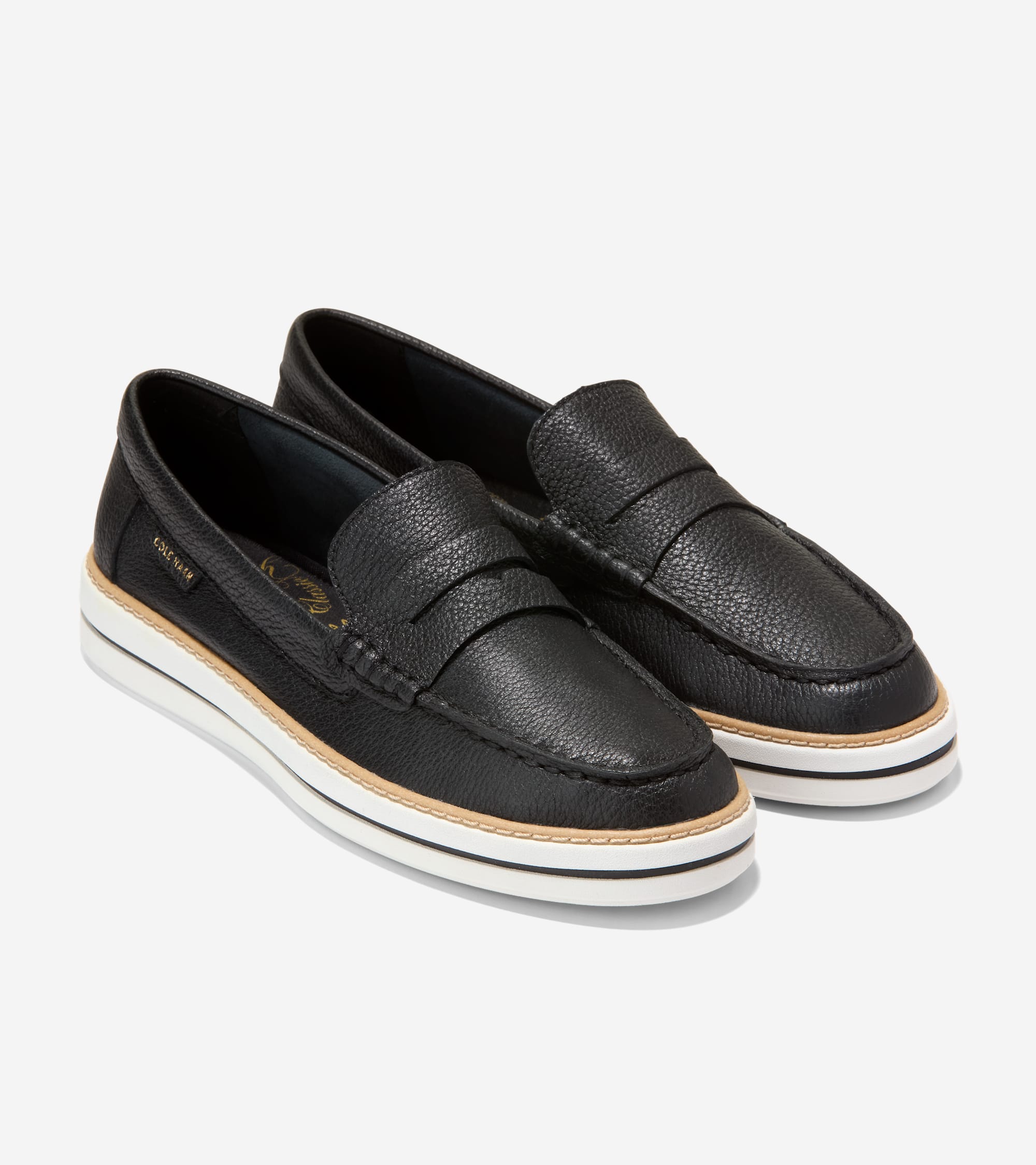 Women's Pinch Long-Weekender Penny Loafers in Black | Cole Haan