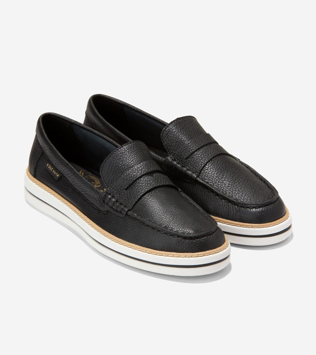 Women's Pinch Long-Weekender Penny Loafers-Black