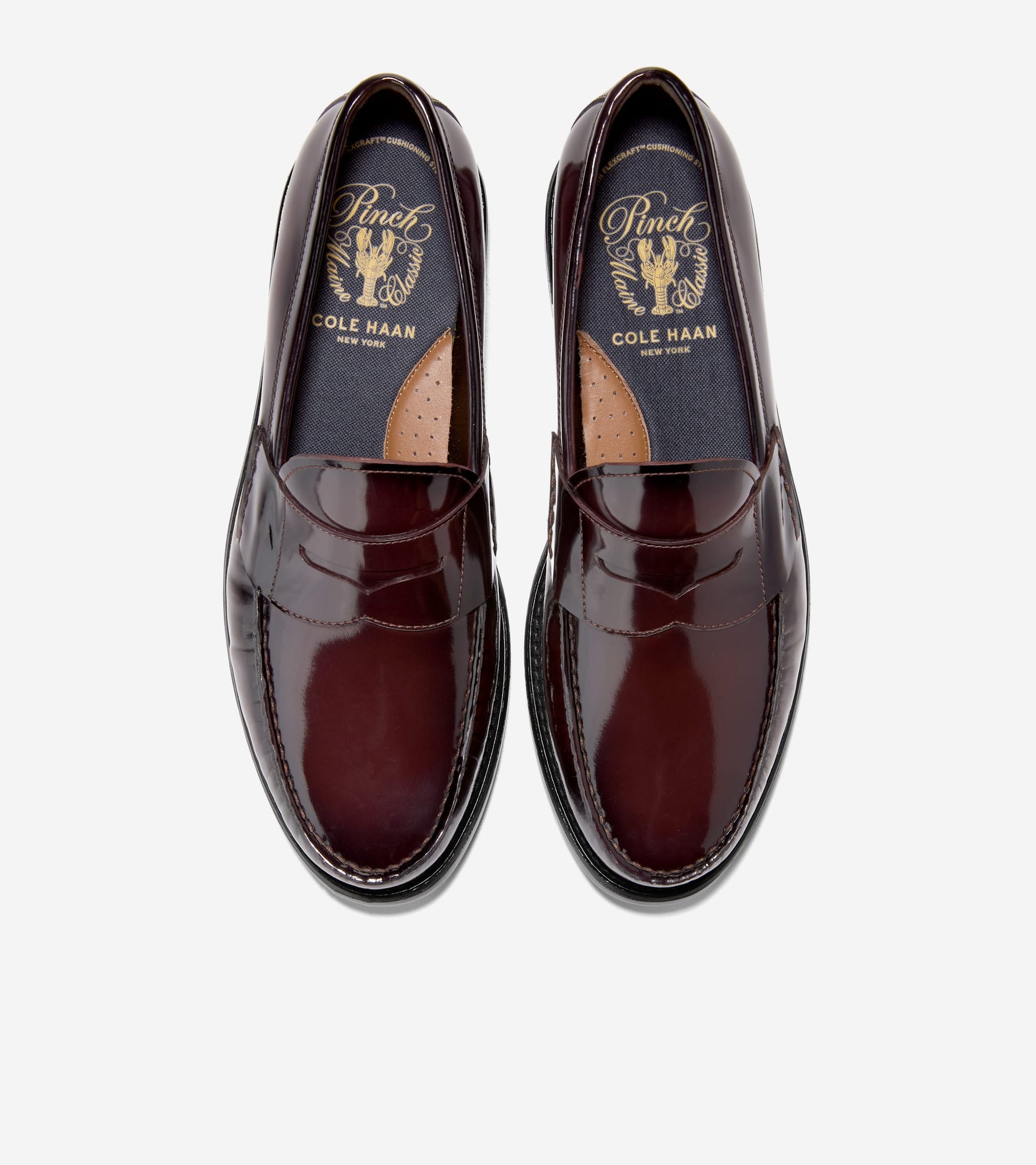 Men's Pinch Penny Flexcraft Loafers-Burgundy Brush Off-Black