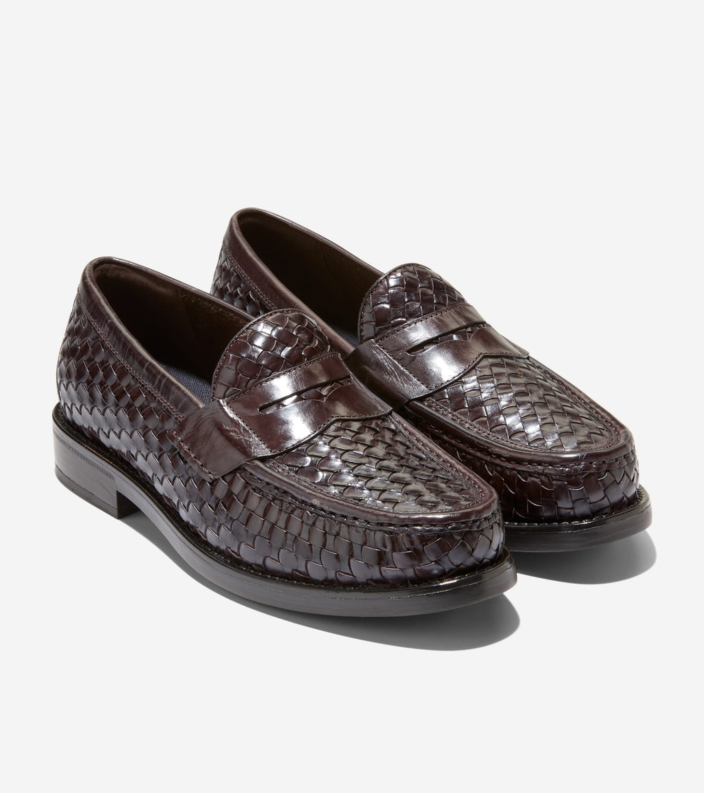 Men's Pinch Penny Woven Flexcraft Loafers-Dark Chocolate-Black