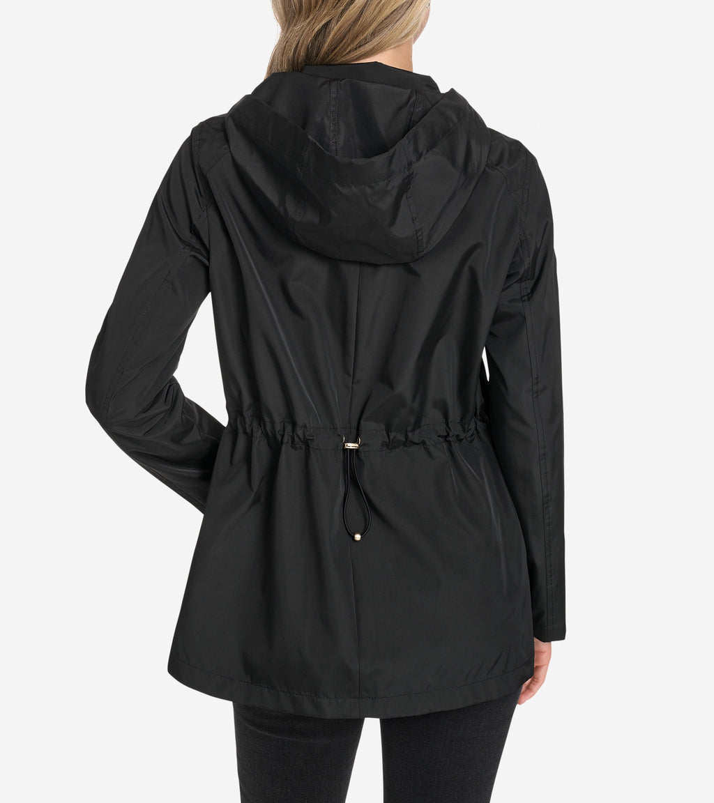 Women's Packable Short Parka-Black